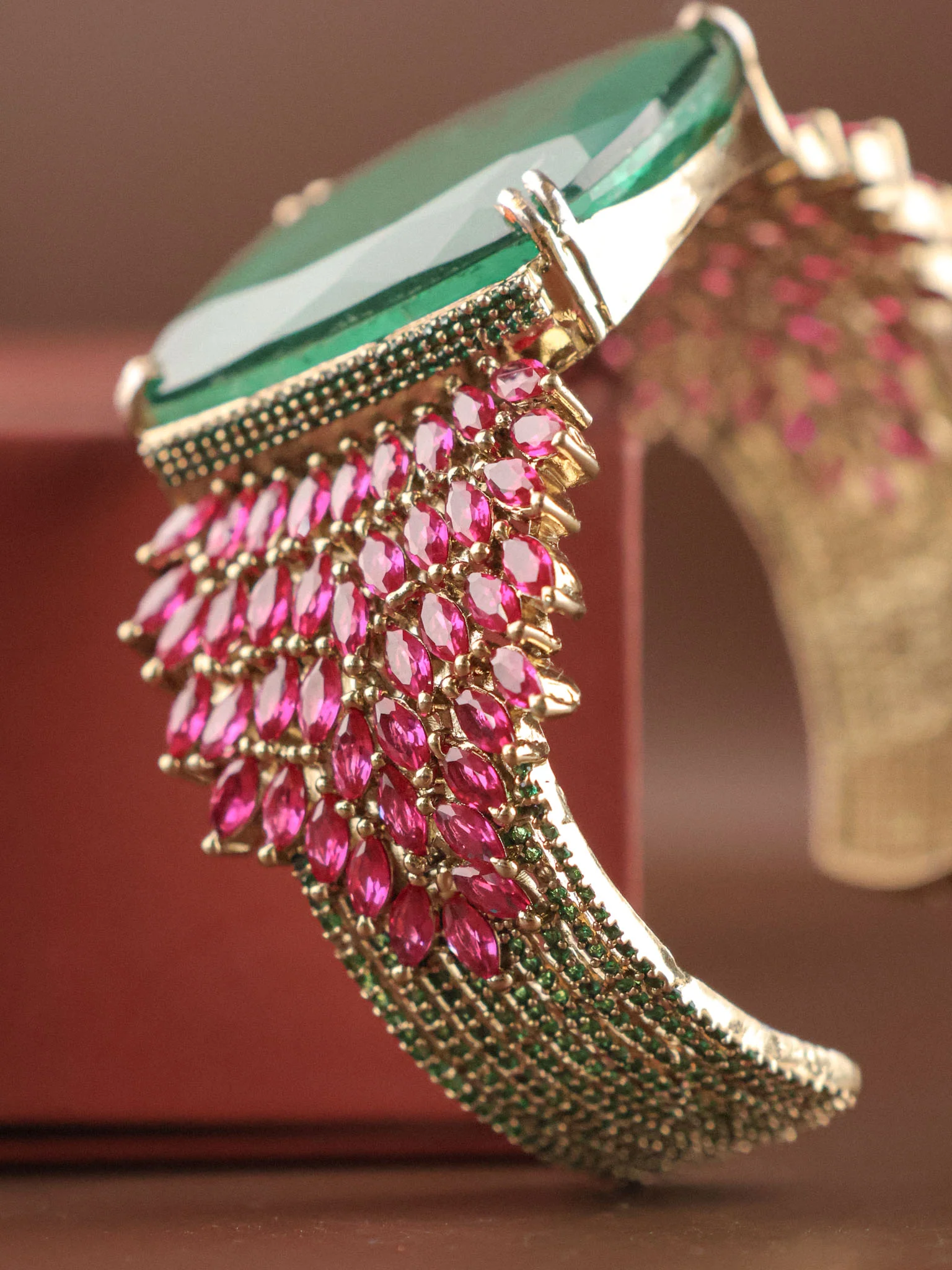 Majestic Gemstone Cascade Cuff Bracelete - Image 4