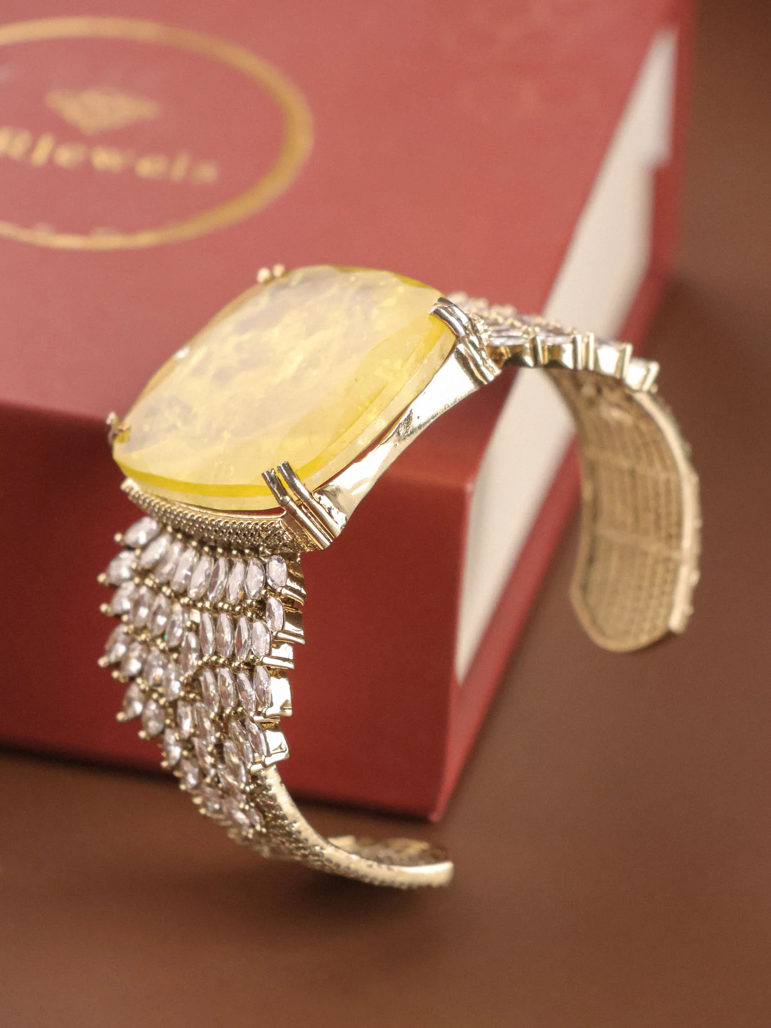 Majestic Gemstone Cascade Cuff Bracelete - Image 5