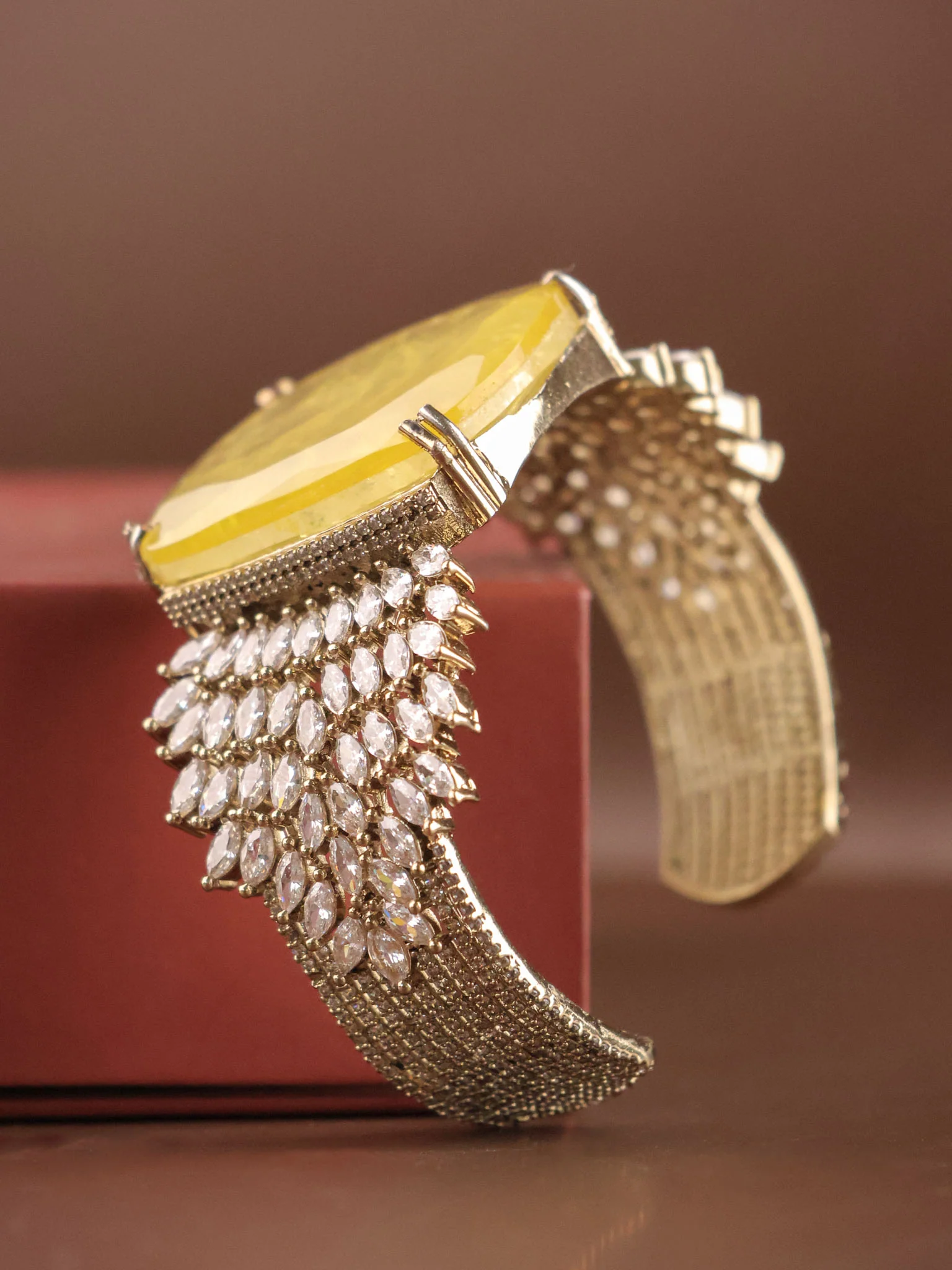 Majestic Gemstone Cascade Cuff Bracelete - Image 6