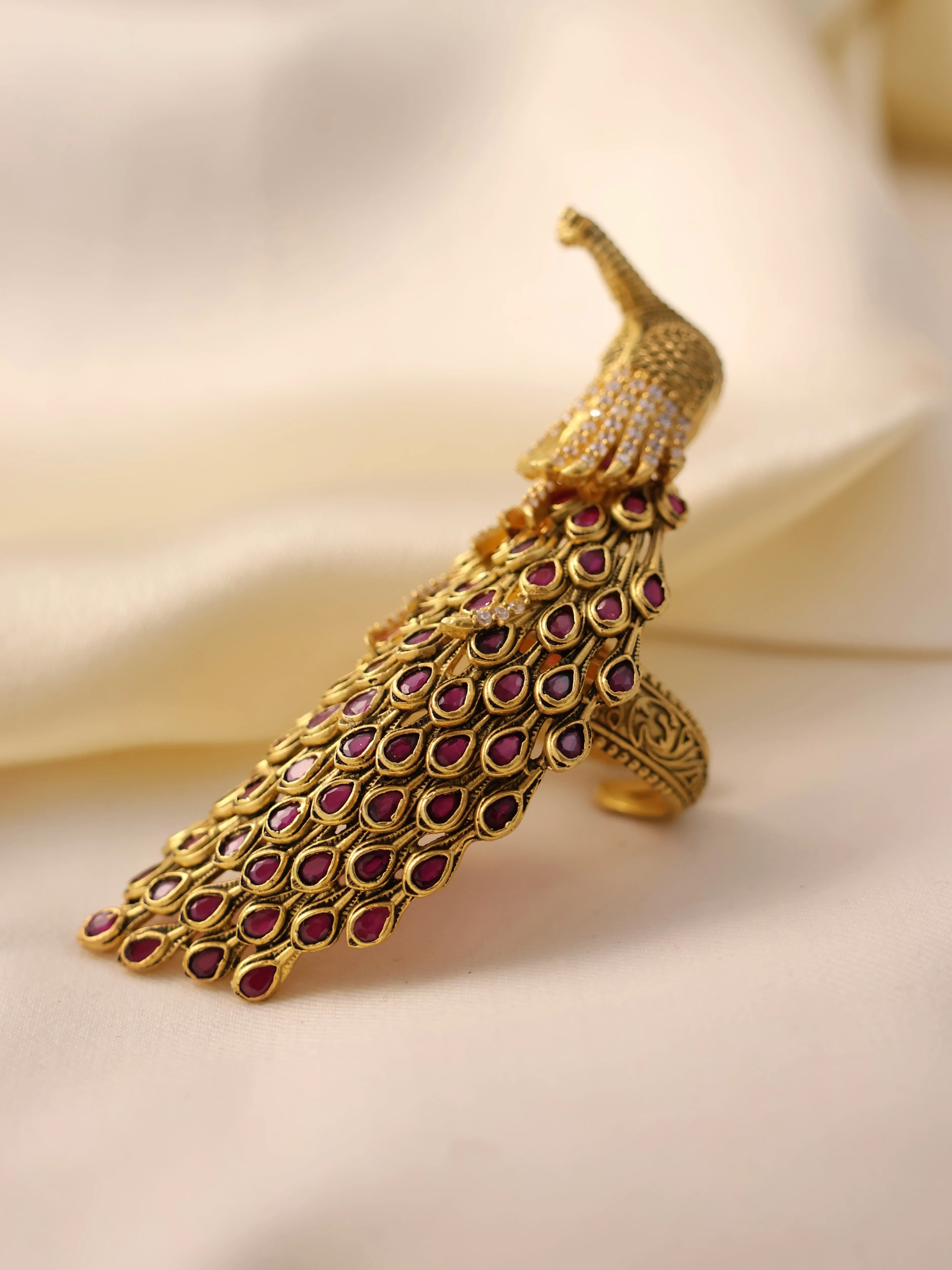 Majestic Peacock Empress Ring -Free size - Image 4