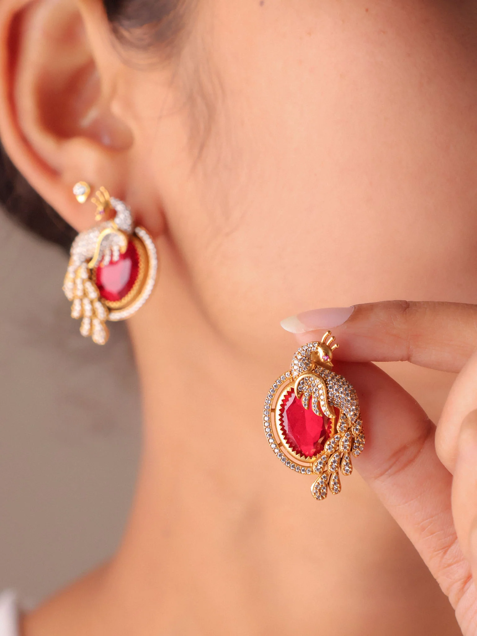 Mayura Gemstone Drop Earrings