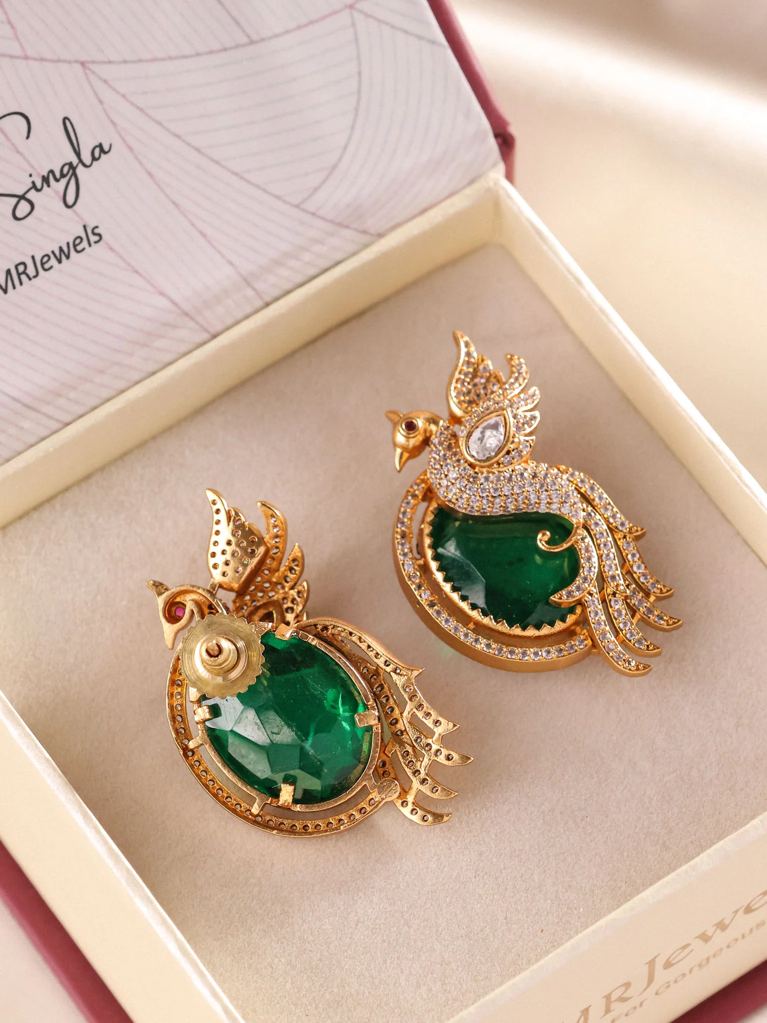 Mayura Gemstone Drop Earrings - Image 10