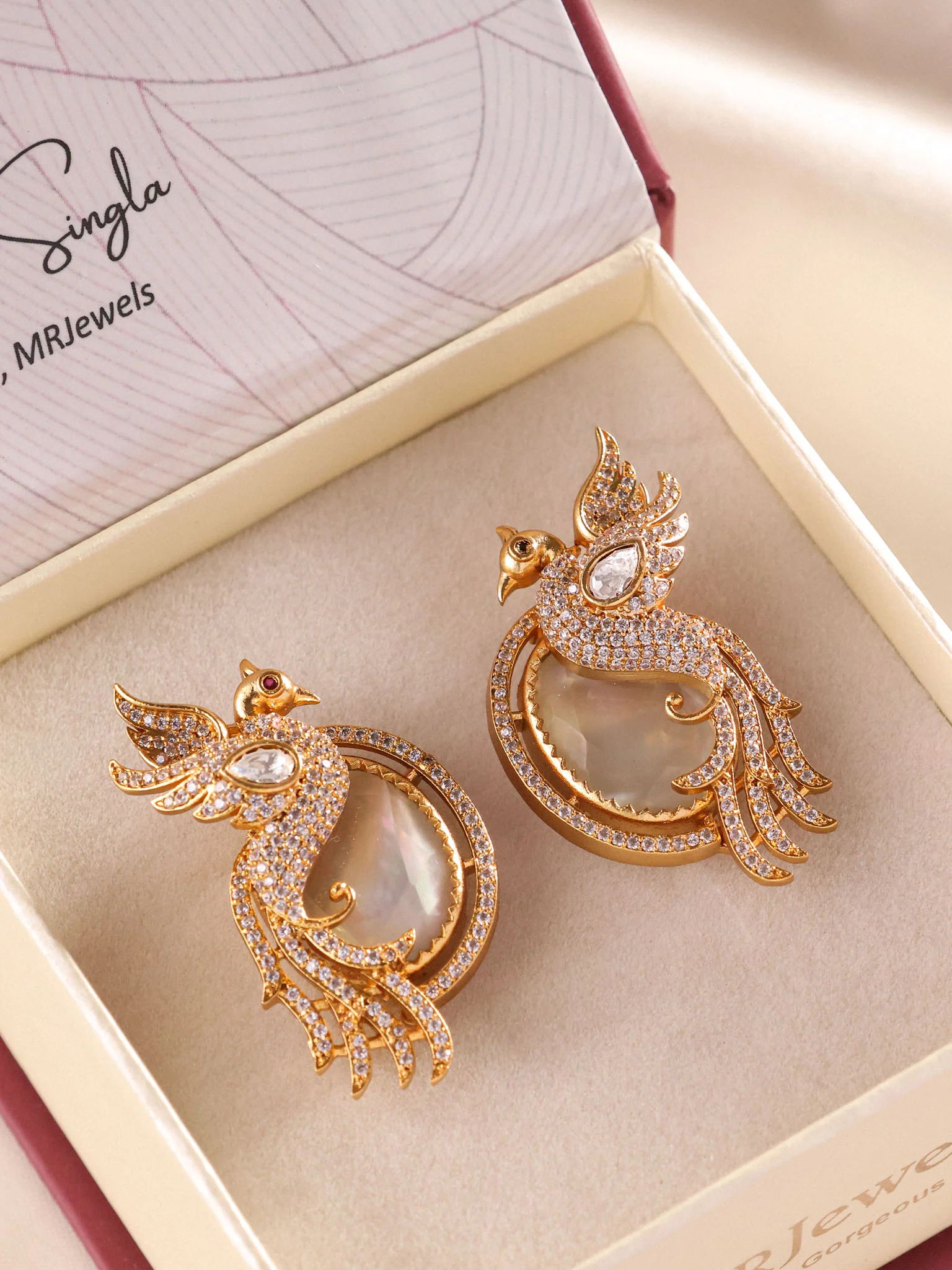Mayura Gemstone Drop Earrings - Image 11