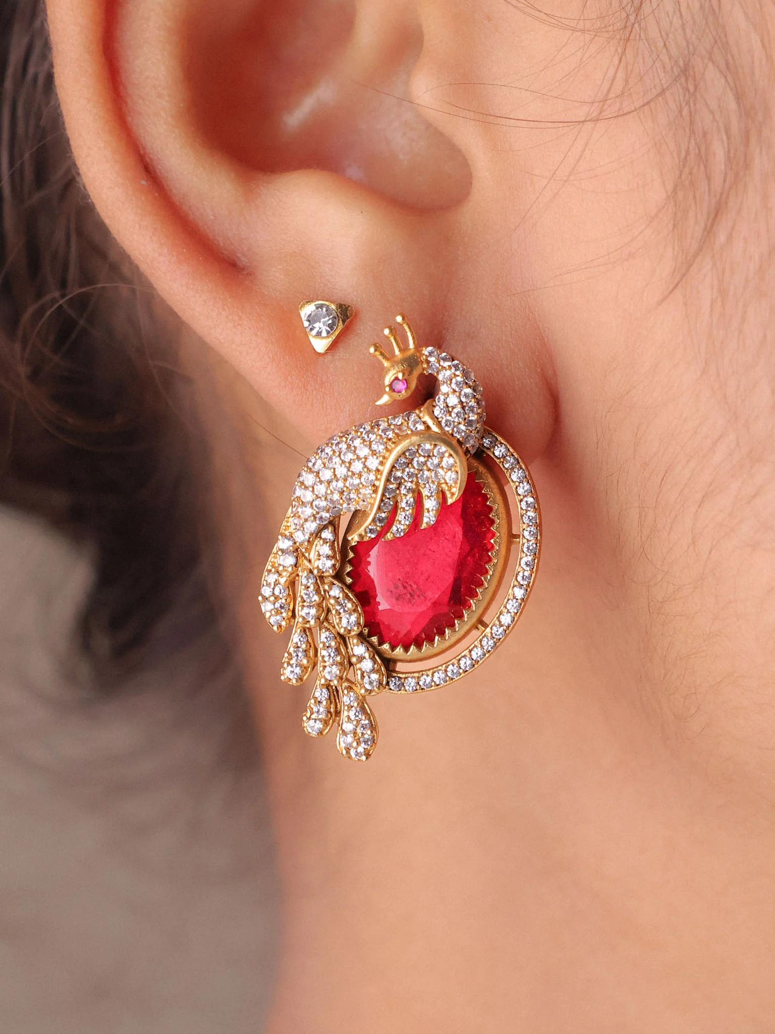 Mayura Gemstone Drop Earrings - Image 3