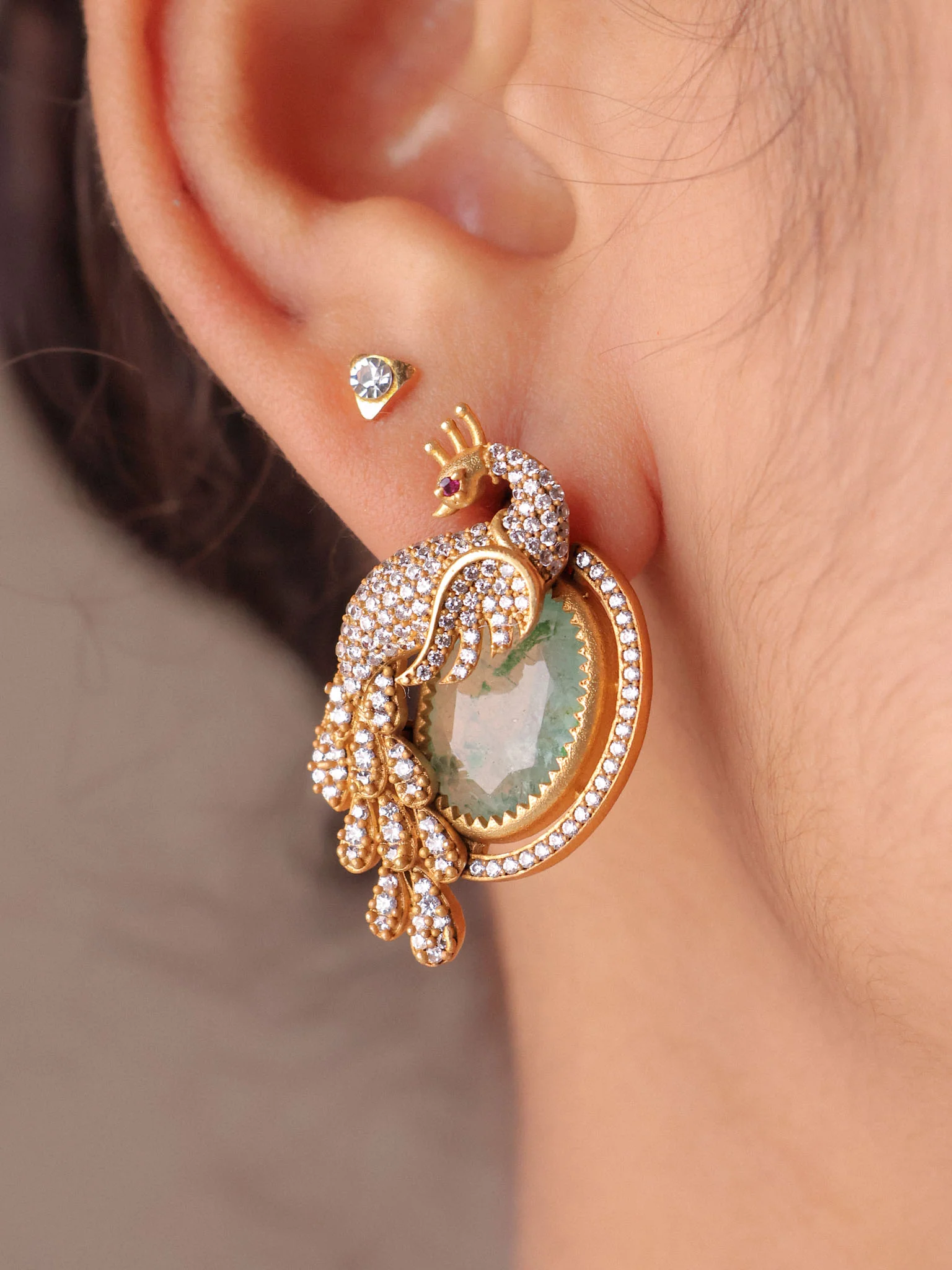 Mayura Gemstone Drop Earrings - Image 5