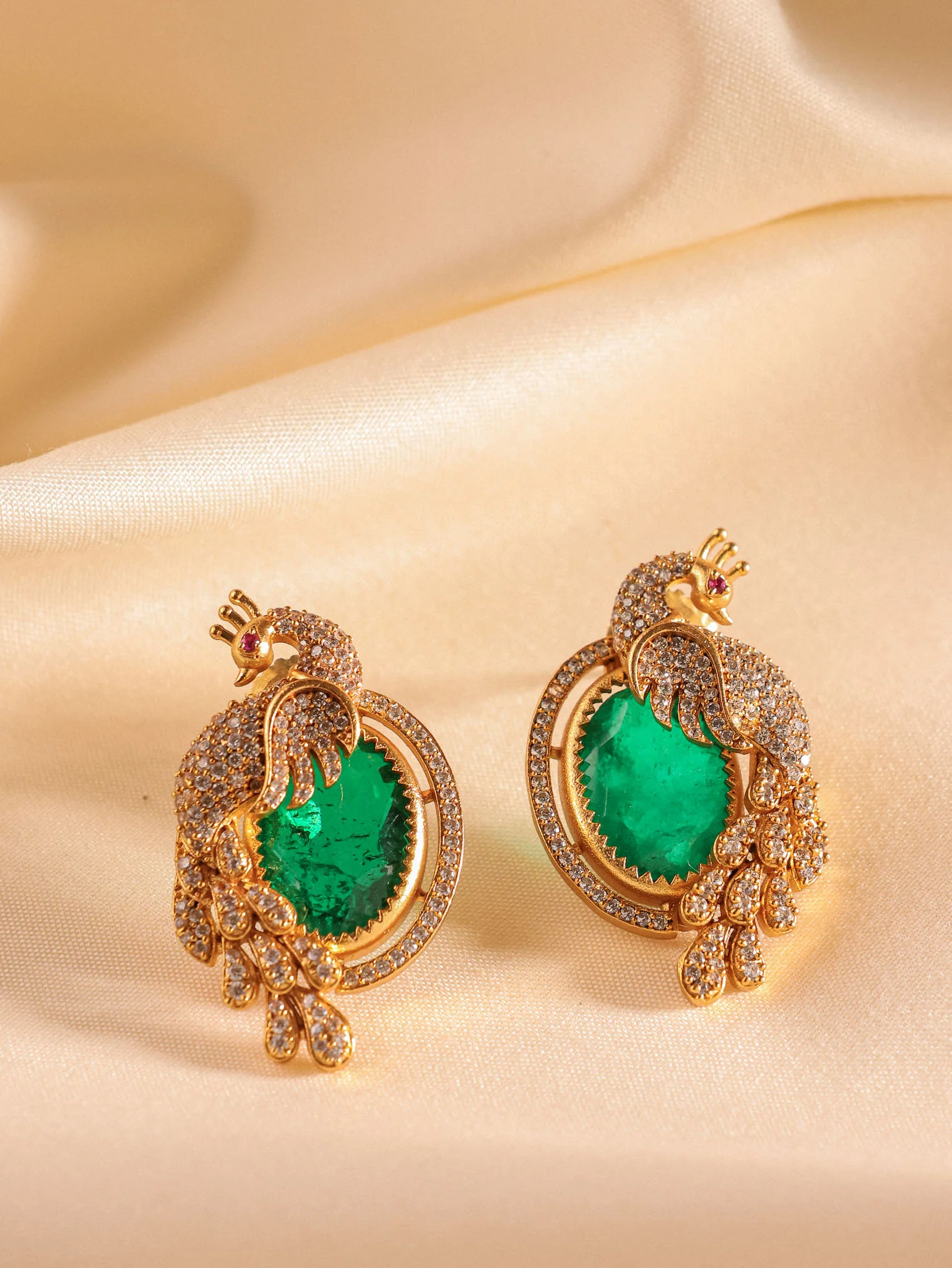 Mayura Gemstone Drop Earrings - Image 7