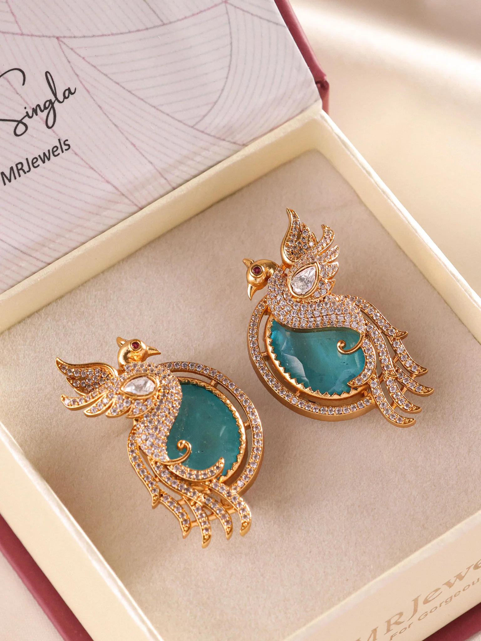 Mayura Gemstone Drop Earrings - Image 8