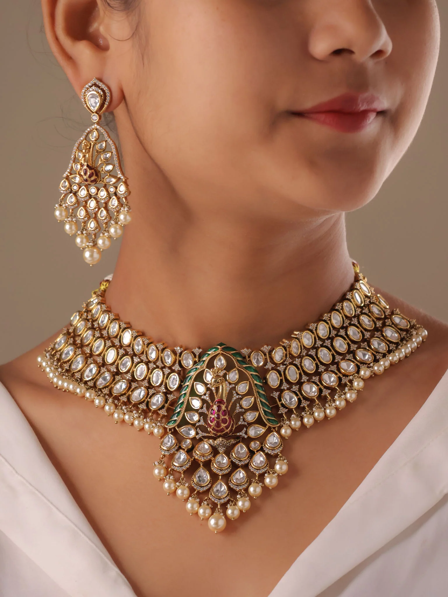 Mayura Riyasat Polki Statement Choker Set - Image 4