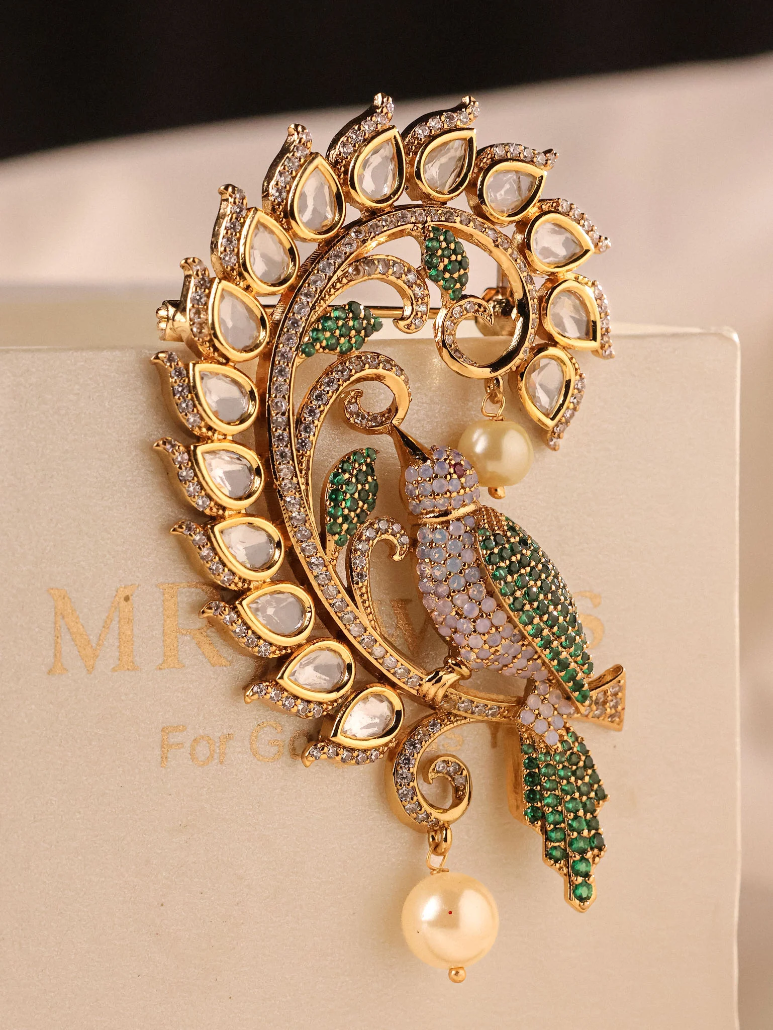 Mayura Vinyasa Pearl Brooch - Image 2