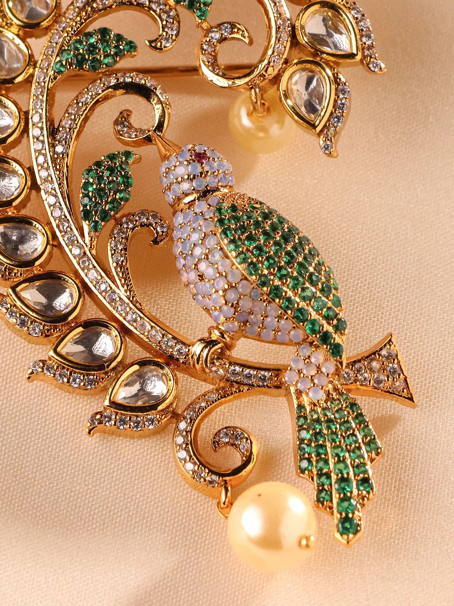Mayura Vinyasa Pearl Brooch - Image 3