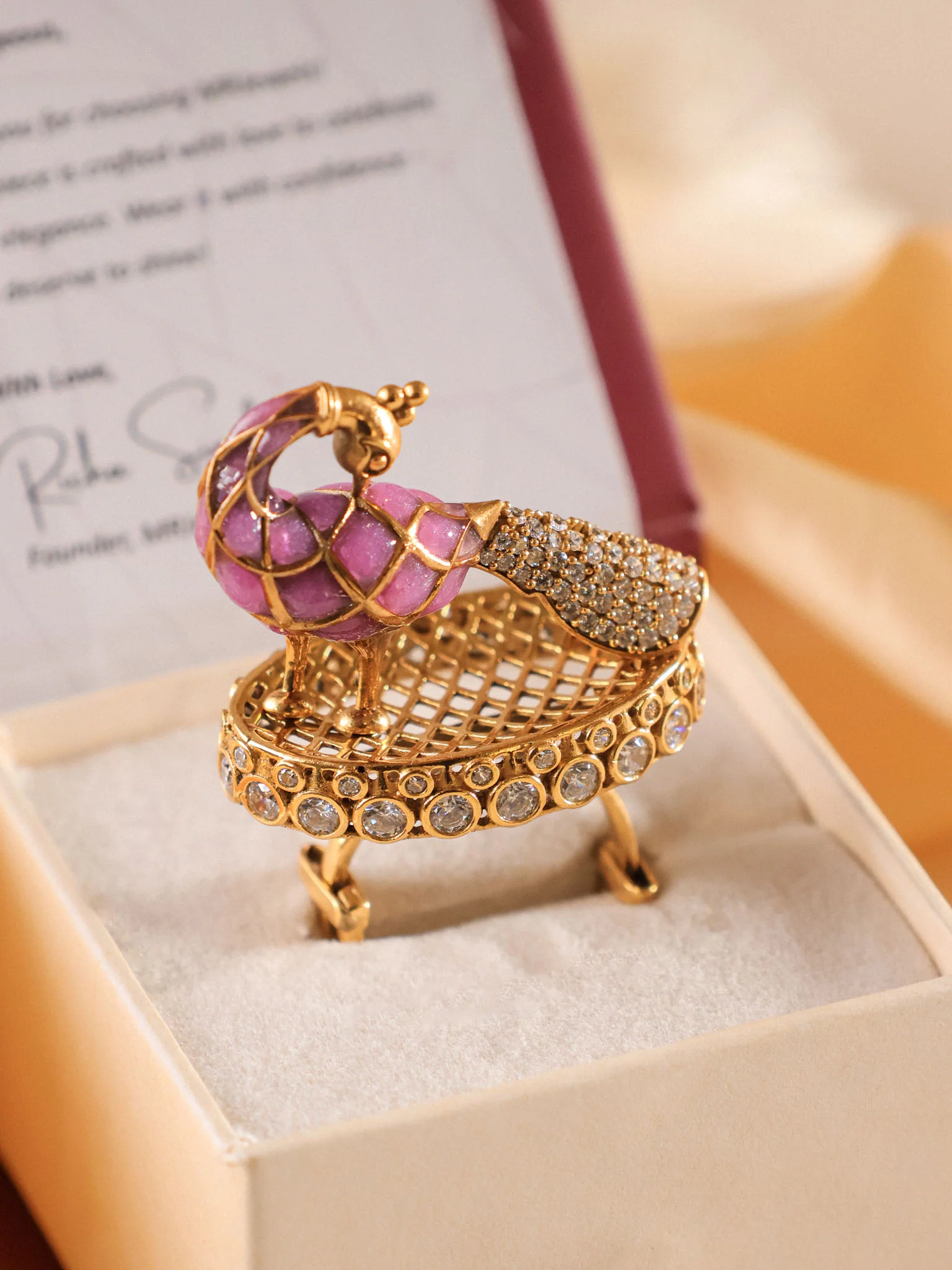 Mayurvika Navratna Kundan Cocktail Ring - Image 2