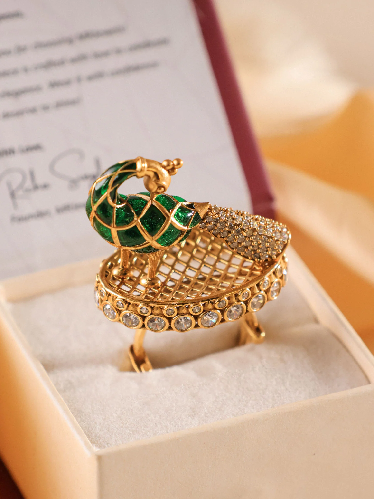 Mayurvika Navratna Kundan Cocktail Ring - Image 7