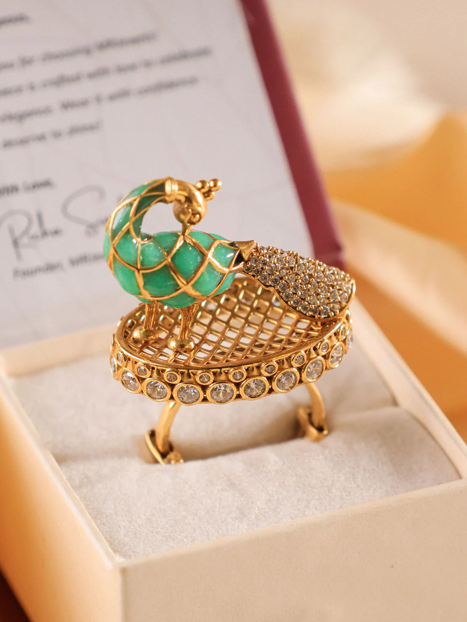 Mayurvika Navratna Kundan Cocktail Ring - Image 9