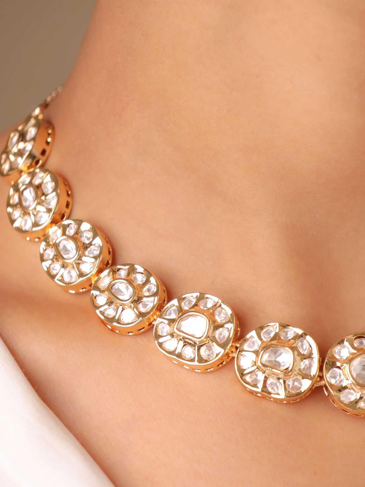 Meenakari Polki Necklace Set - Image 2