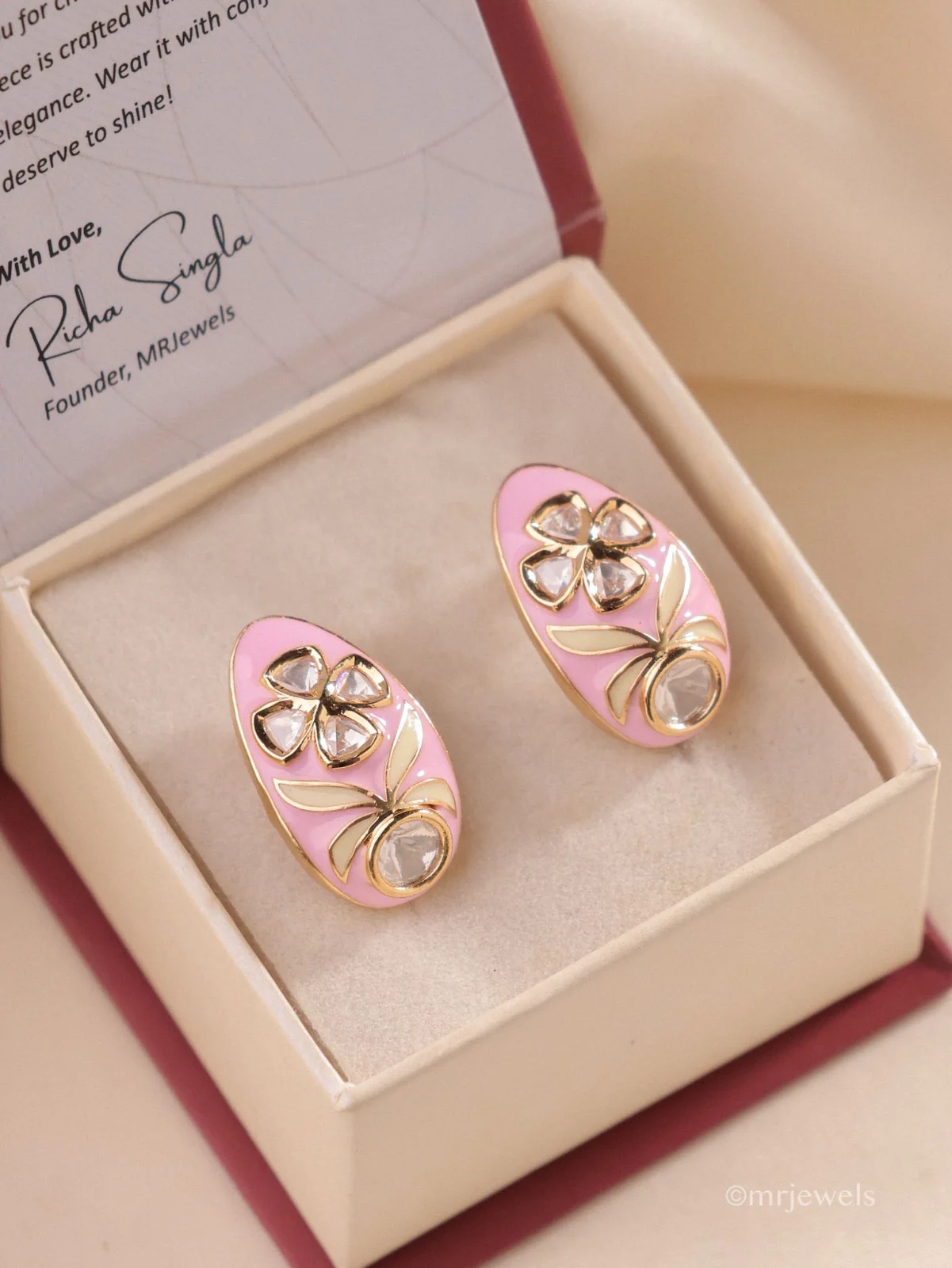 Meenakari Polki Studs - Image 2