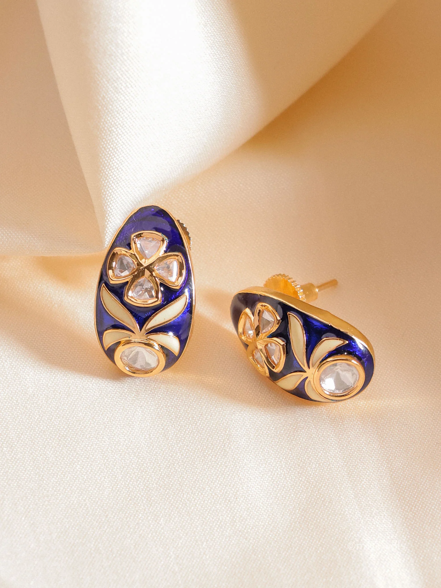 Meenakari Polki Studs - Image 4