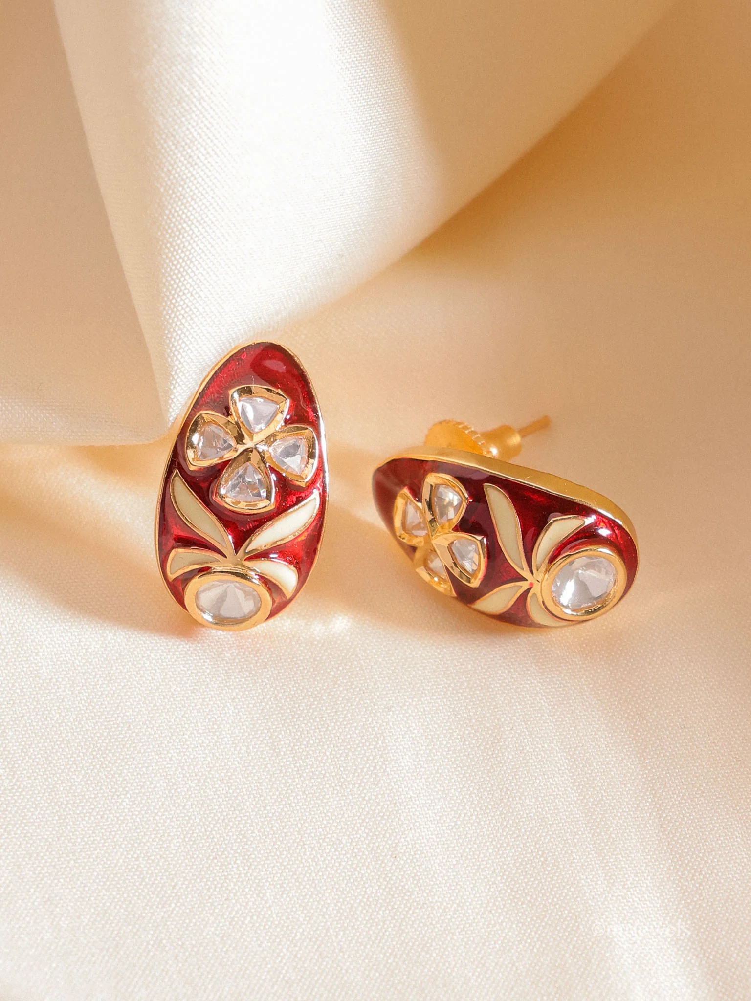 Meenakari Polki Studs - Image 5