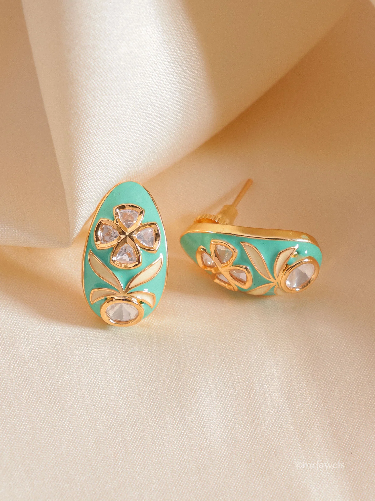 Meenakari Polki Studs - Image 6