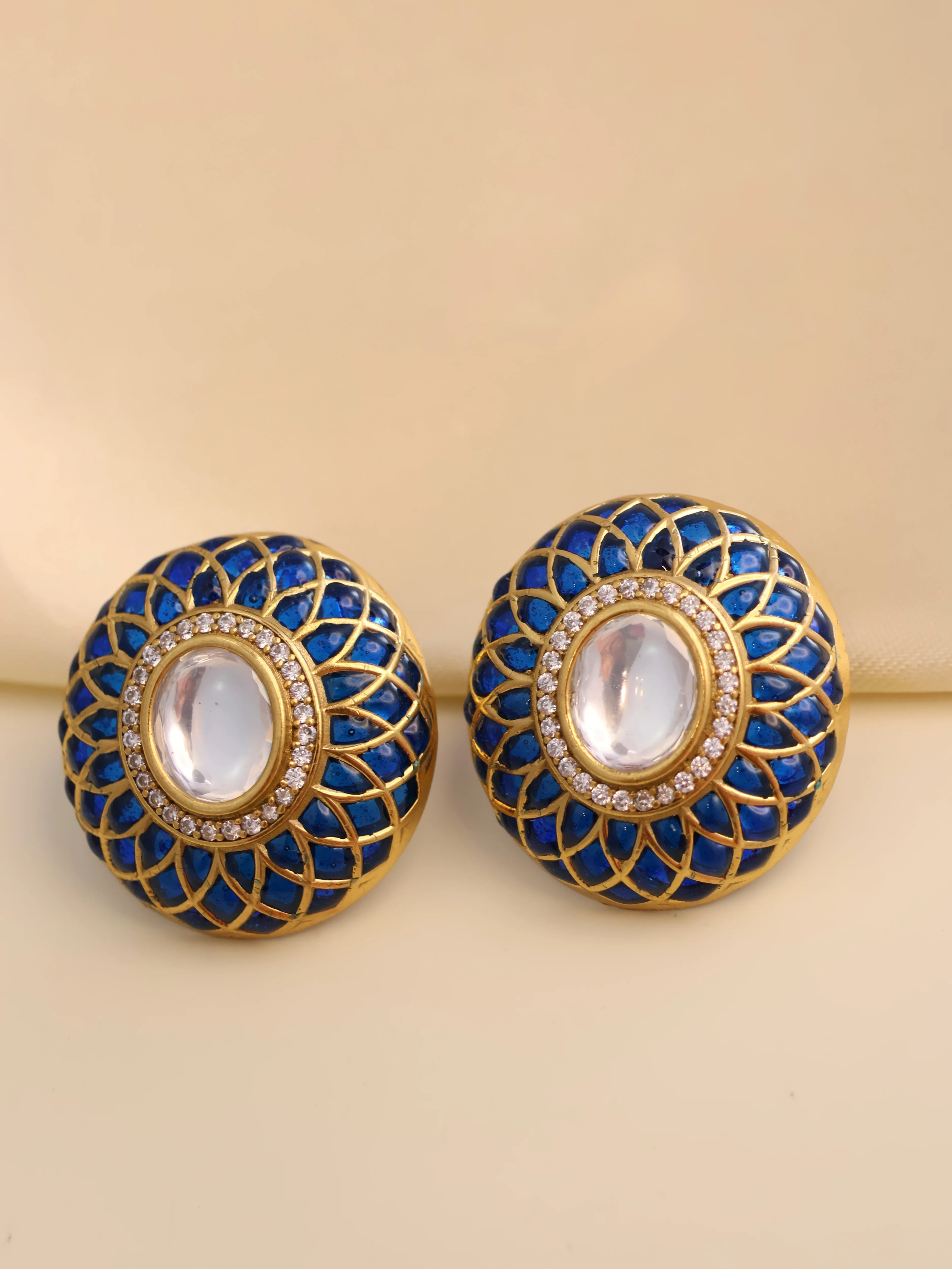 Meenakari Polki Studs - Image 4