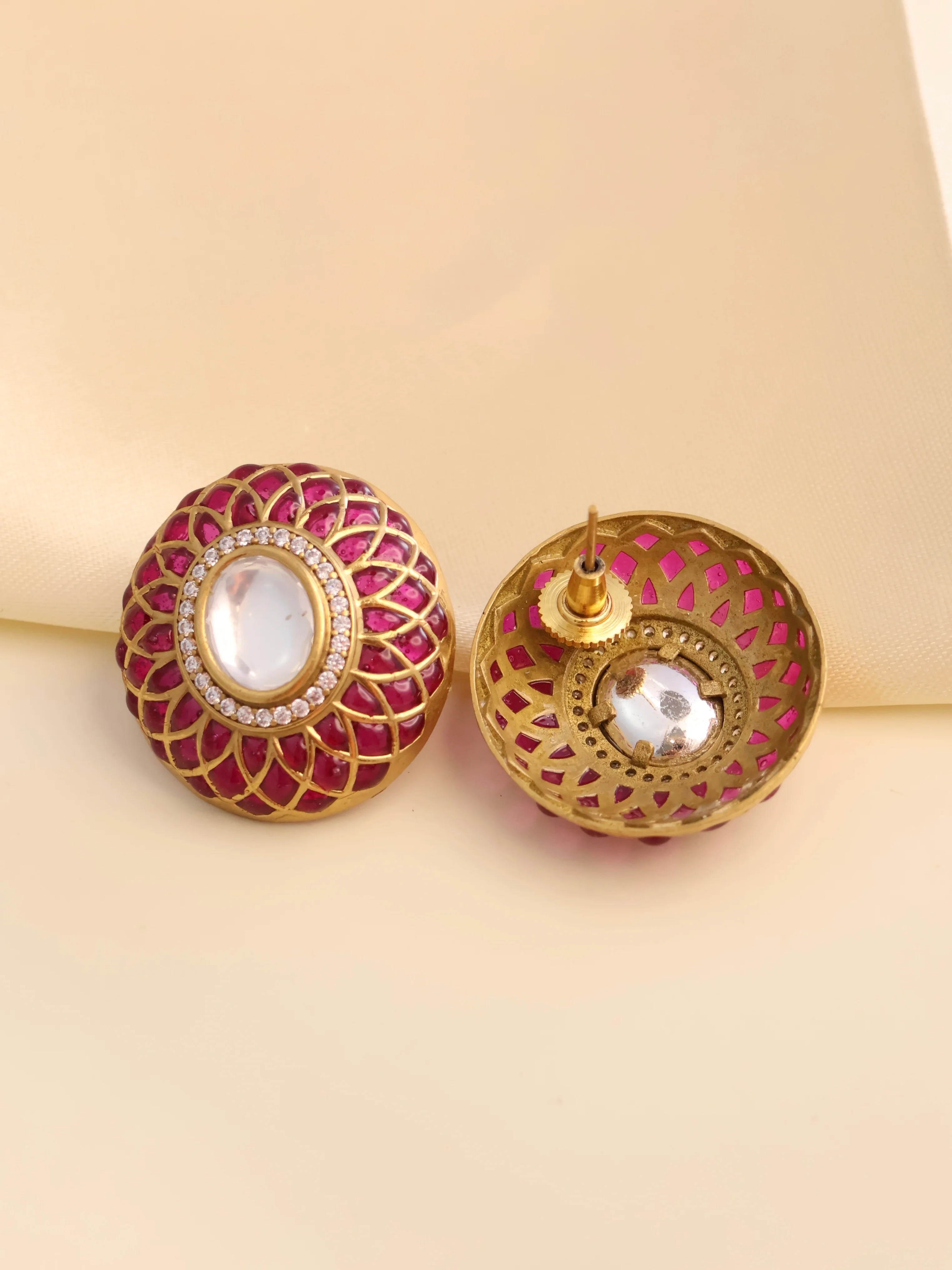 Meenakari Polki Studs - Image 5