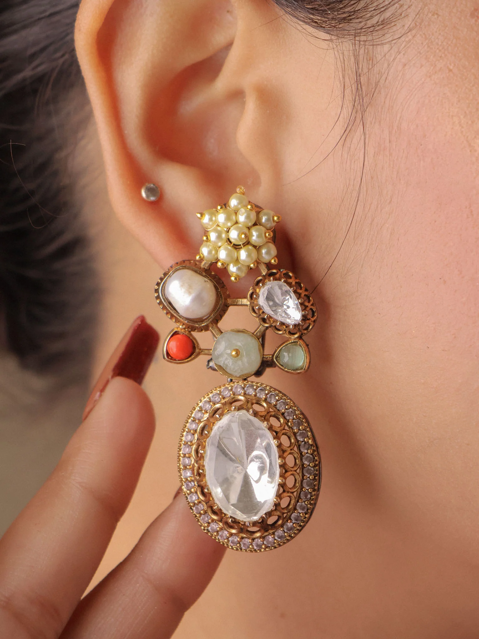 Meher-e-Riva Navratna Kundan Choker Set - Image 3