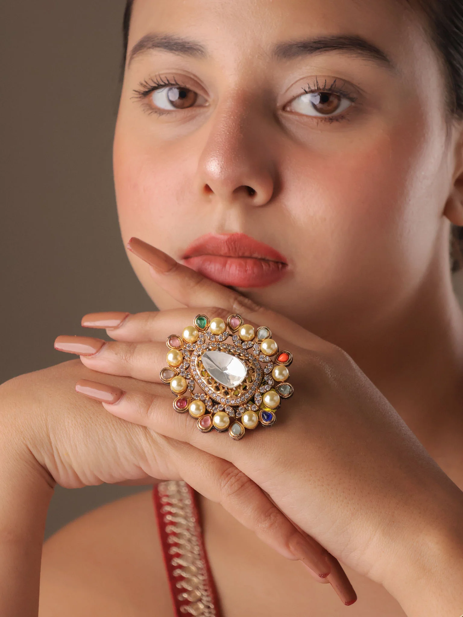 Meher Navratna Polki Ring