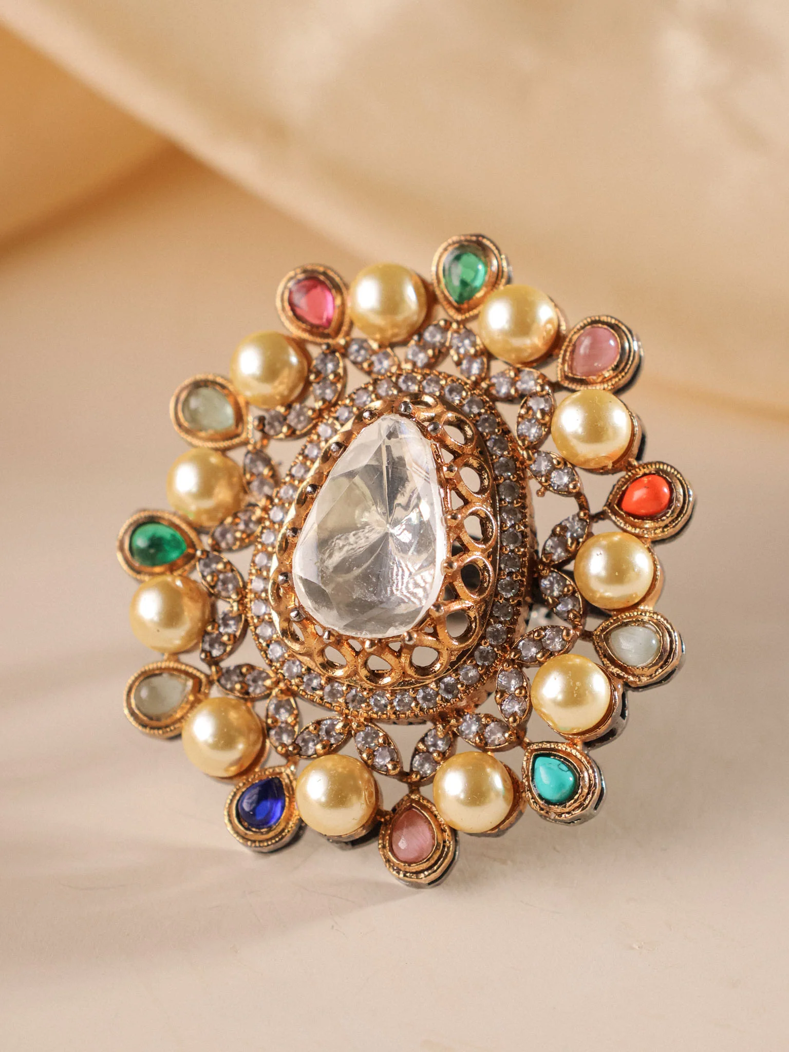 Meher Navratna Polki Ring - Image 3