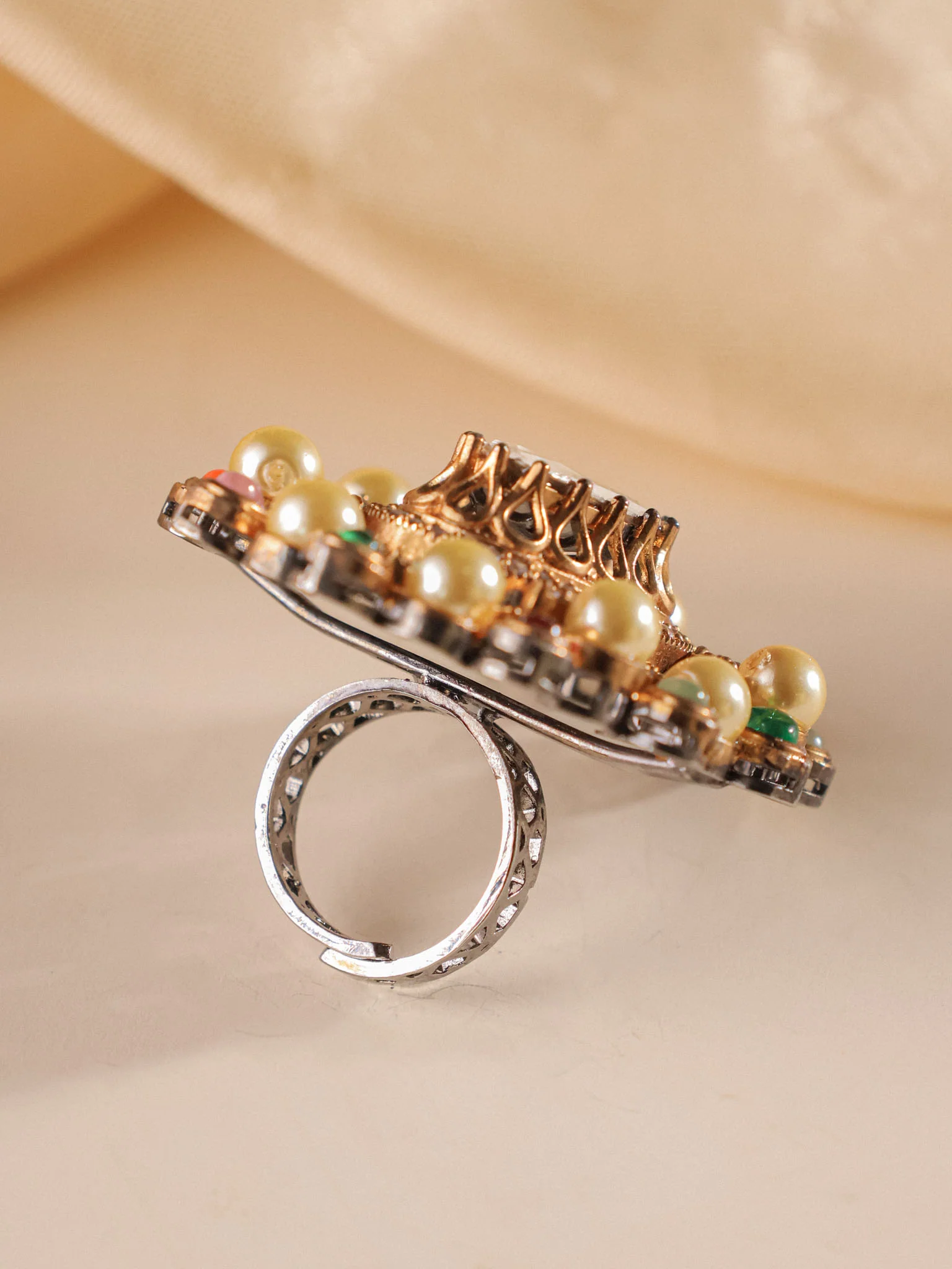 Meher Navratna Polki Ring - Image 4