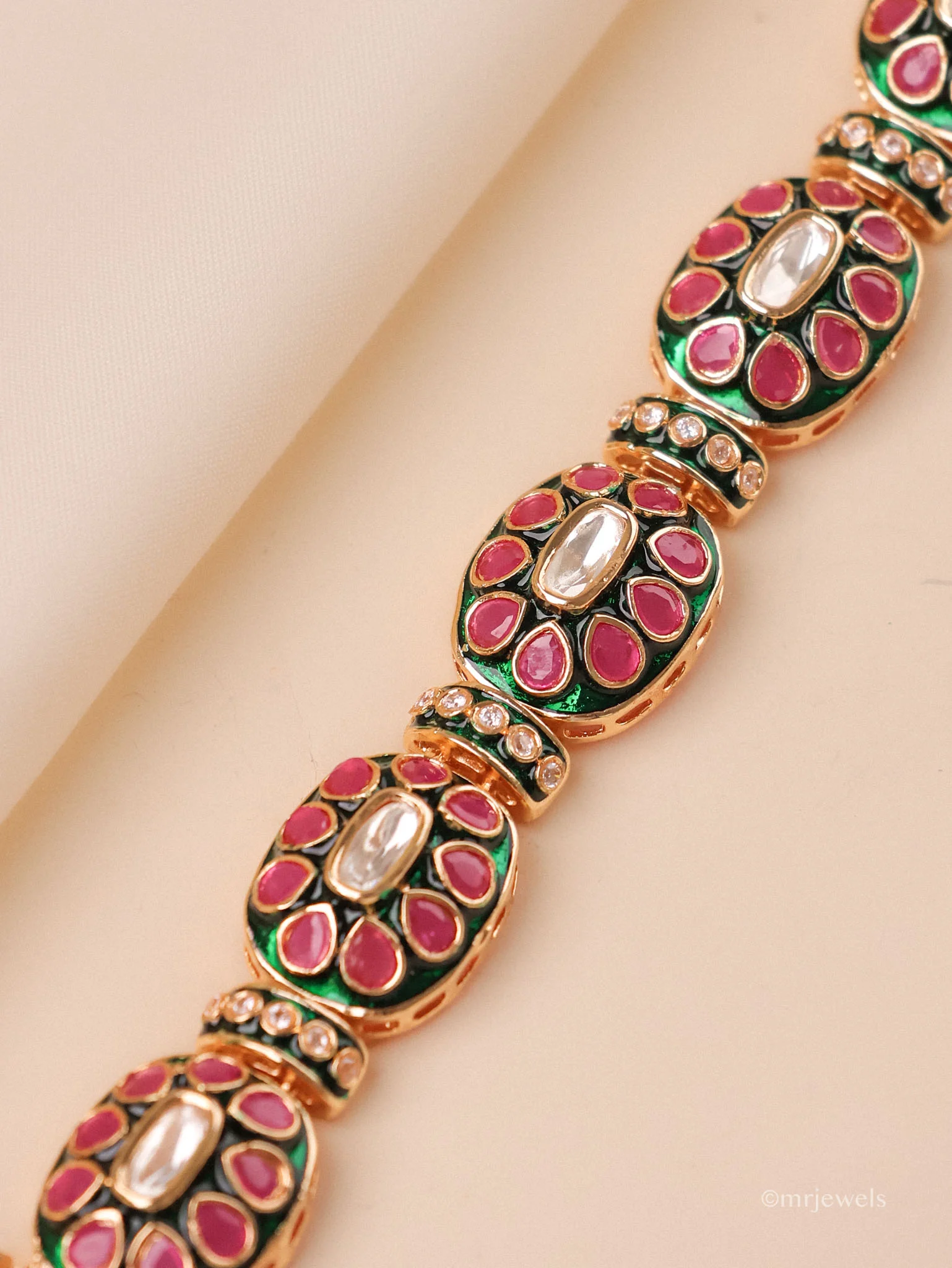 Mihira Polki Enamel Bracelet - Image 2