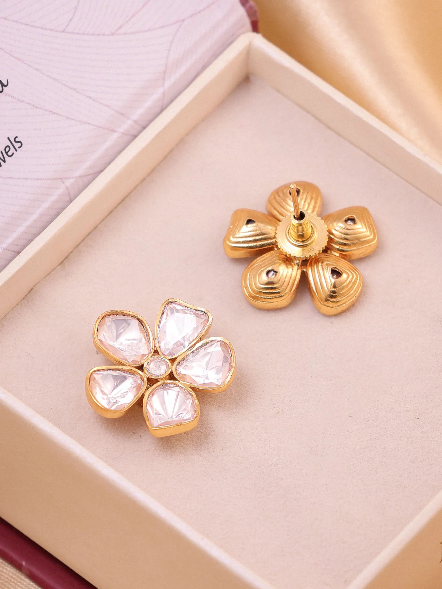 Moissanite Flower Studs - Image 2