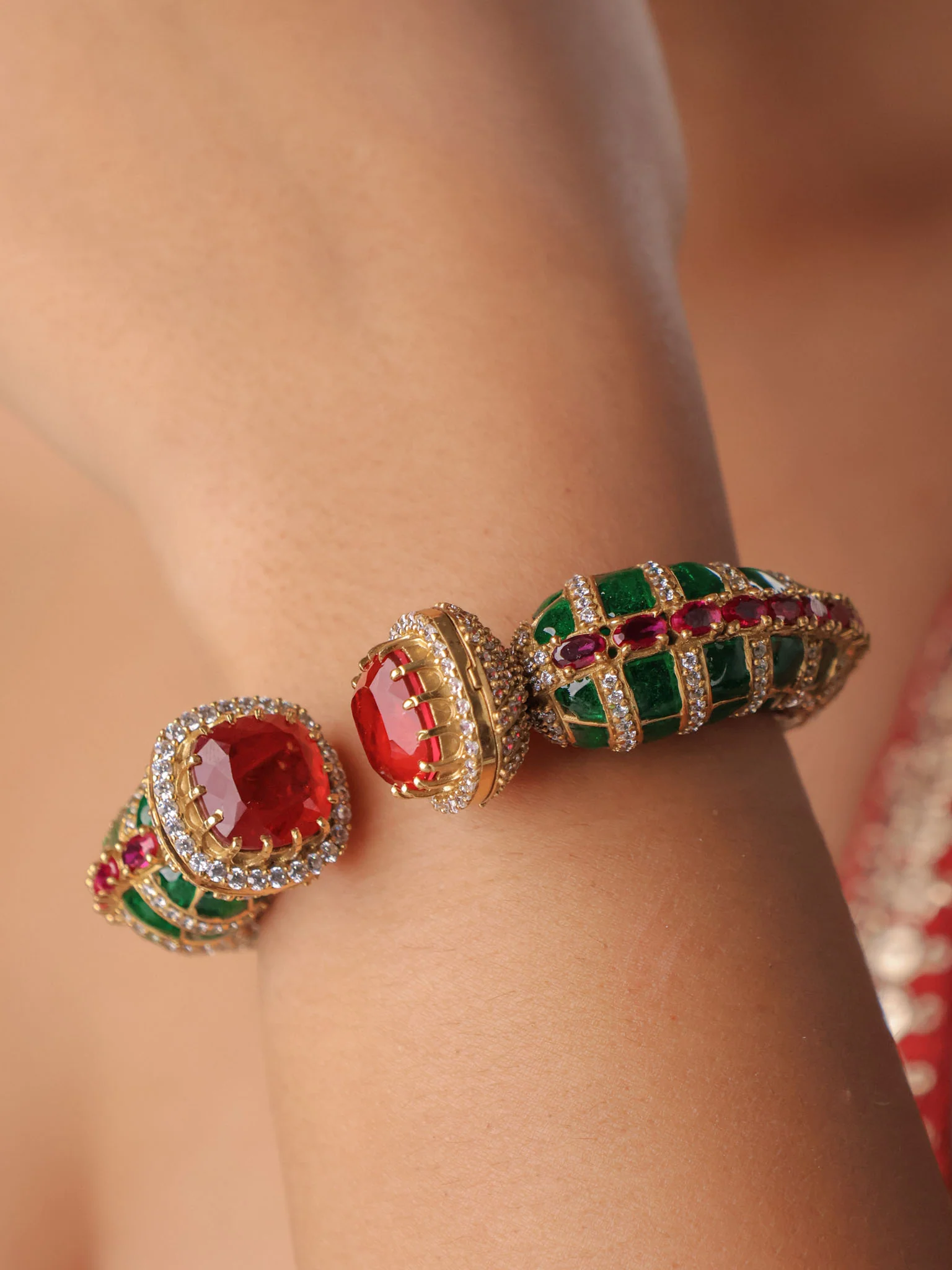 Moissanite Polki designer Bracelet | Kada - Image 4