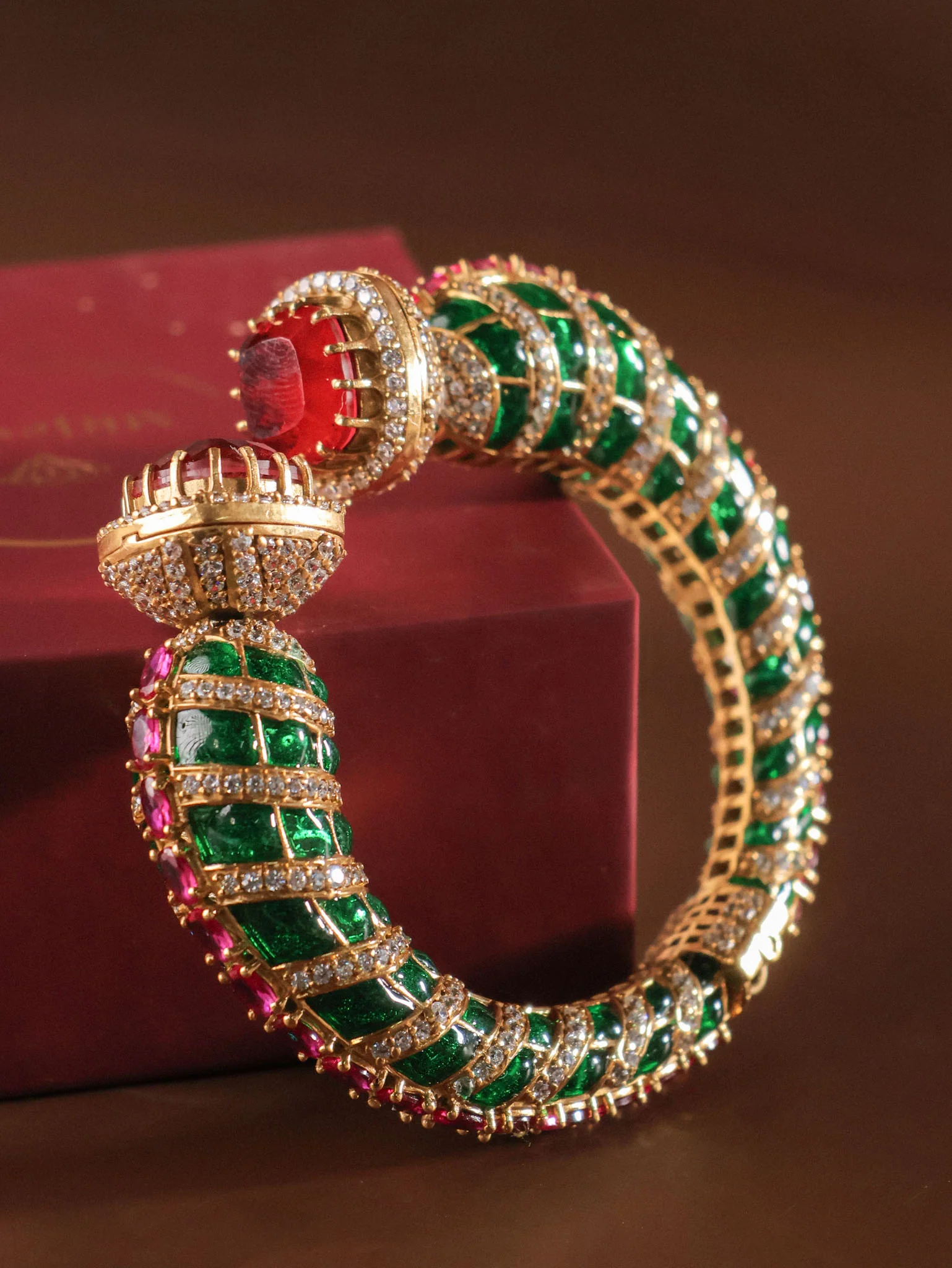 Moissanite Polki designer Bracelet | Kada - Image 6