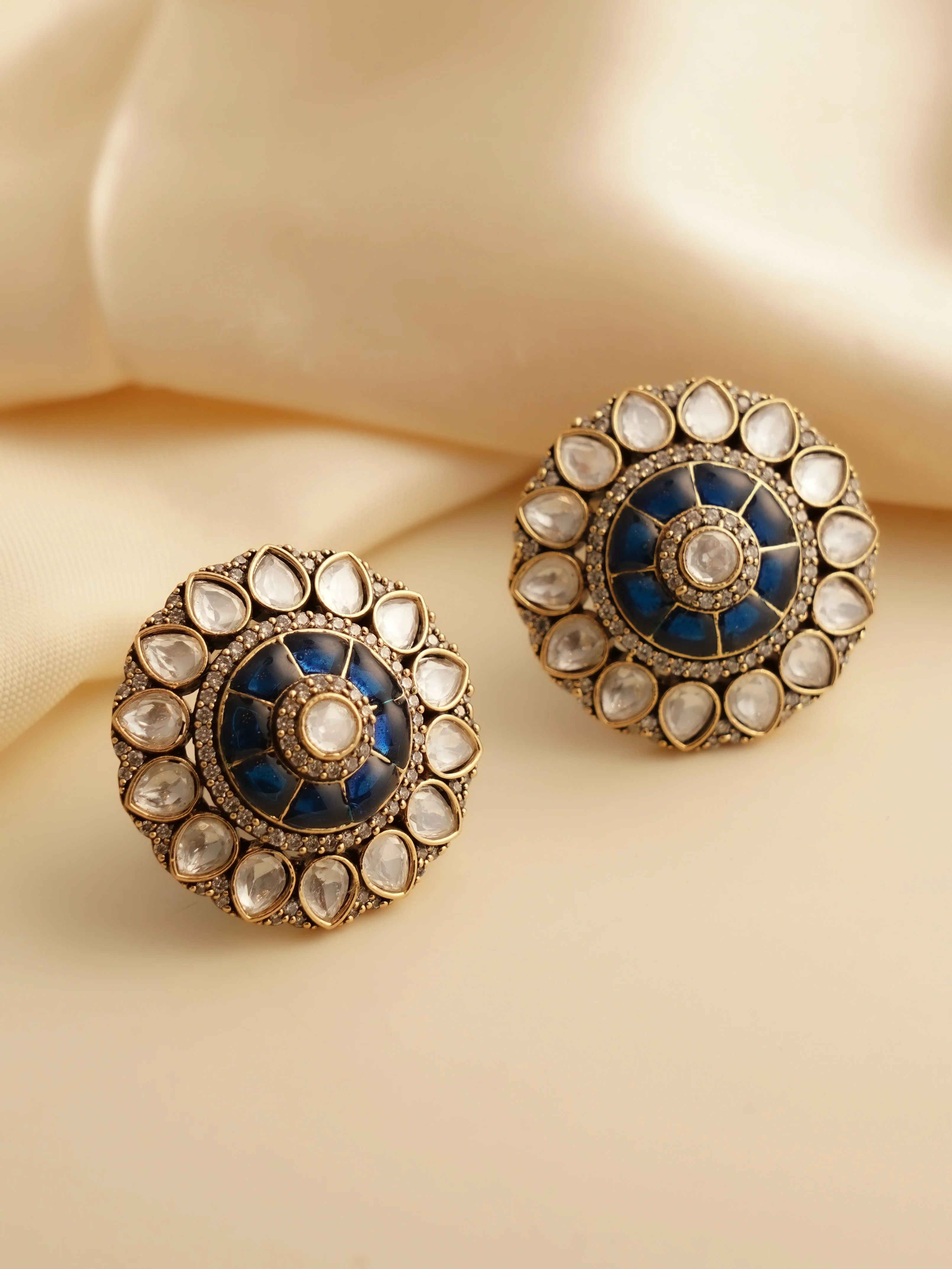 Moissanite Polki Victoria Studs