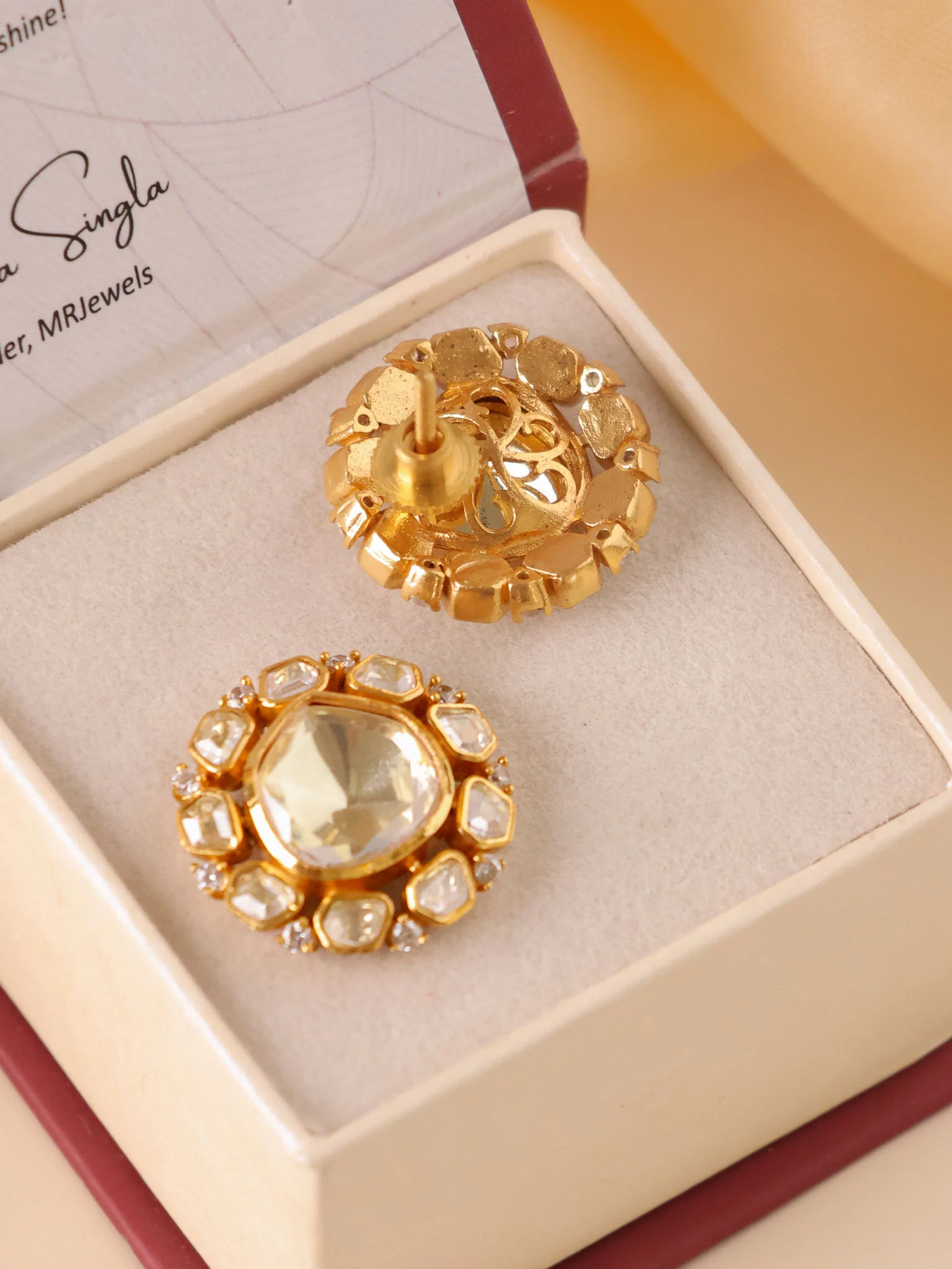 Moissanite Stud Earrings with Screw back - Image 2
