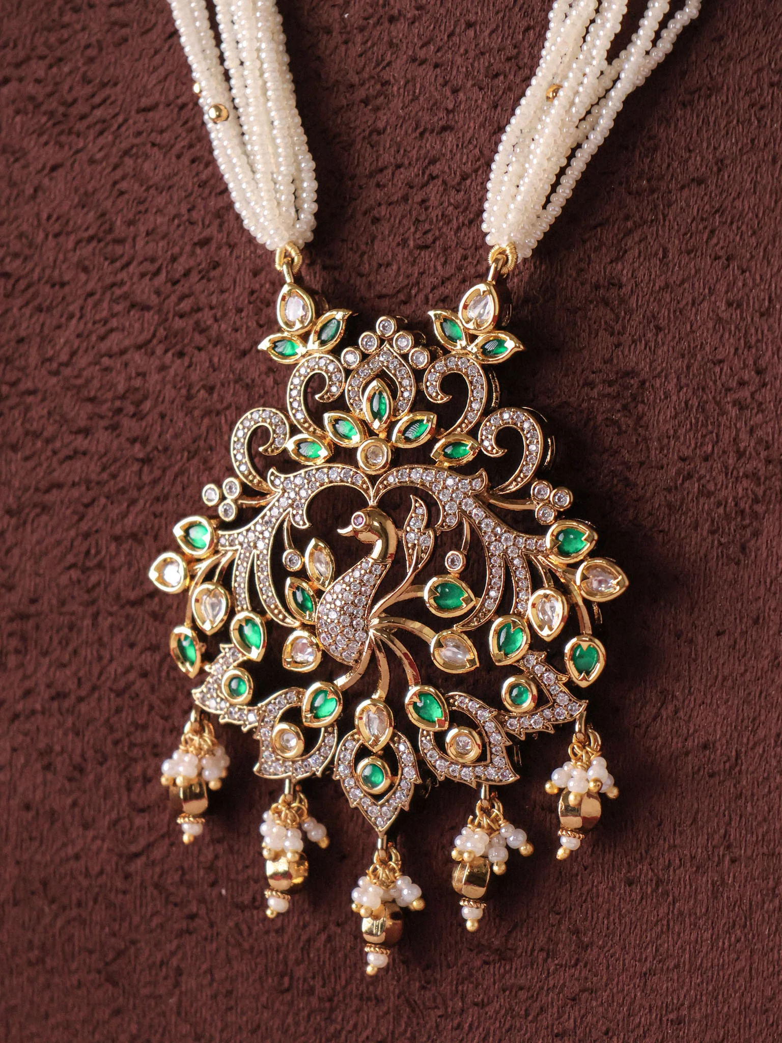 Mor Mahal Jadau Pearl Mala Set - Image 2