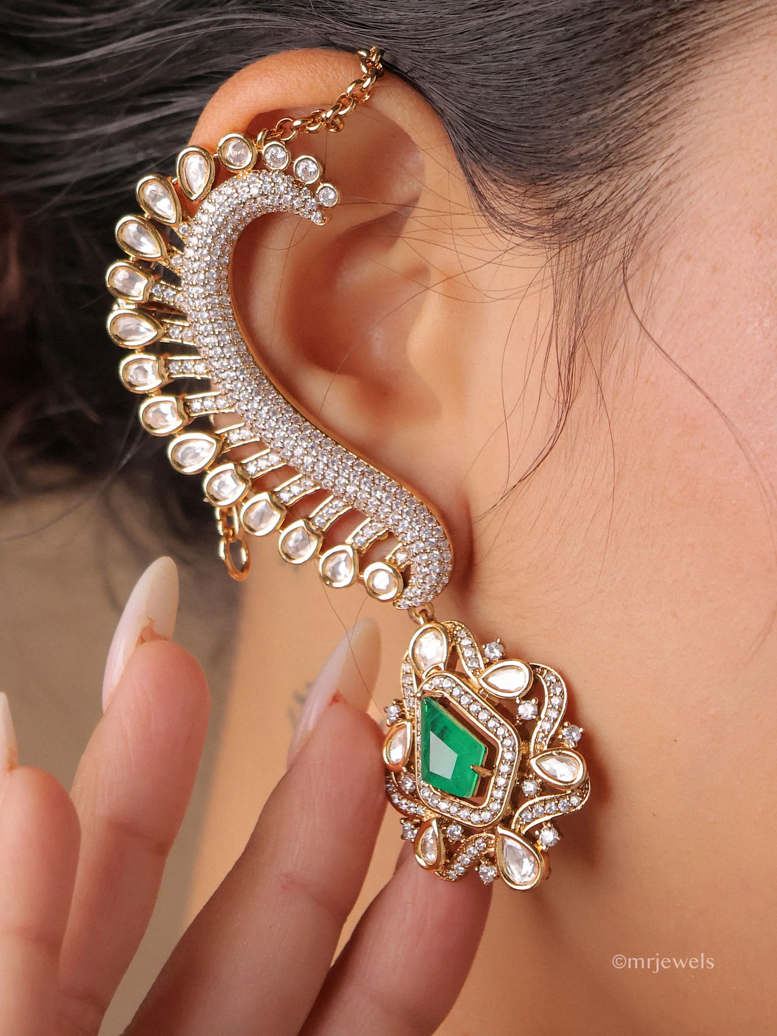 Naaz Polki Statement Necklace Set - Image 5