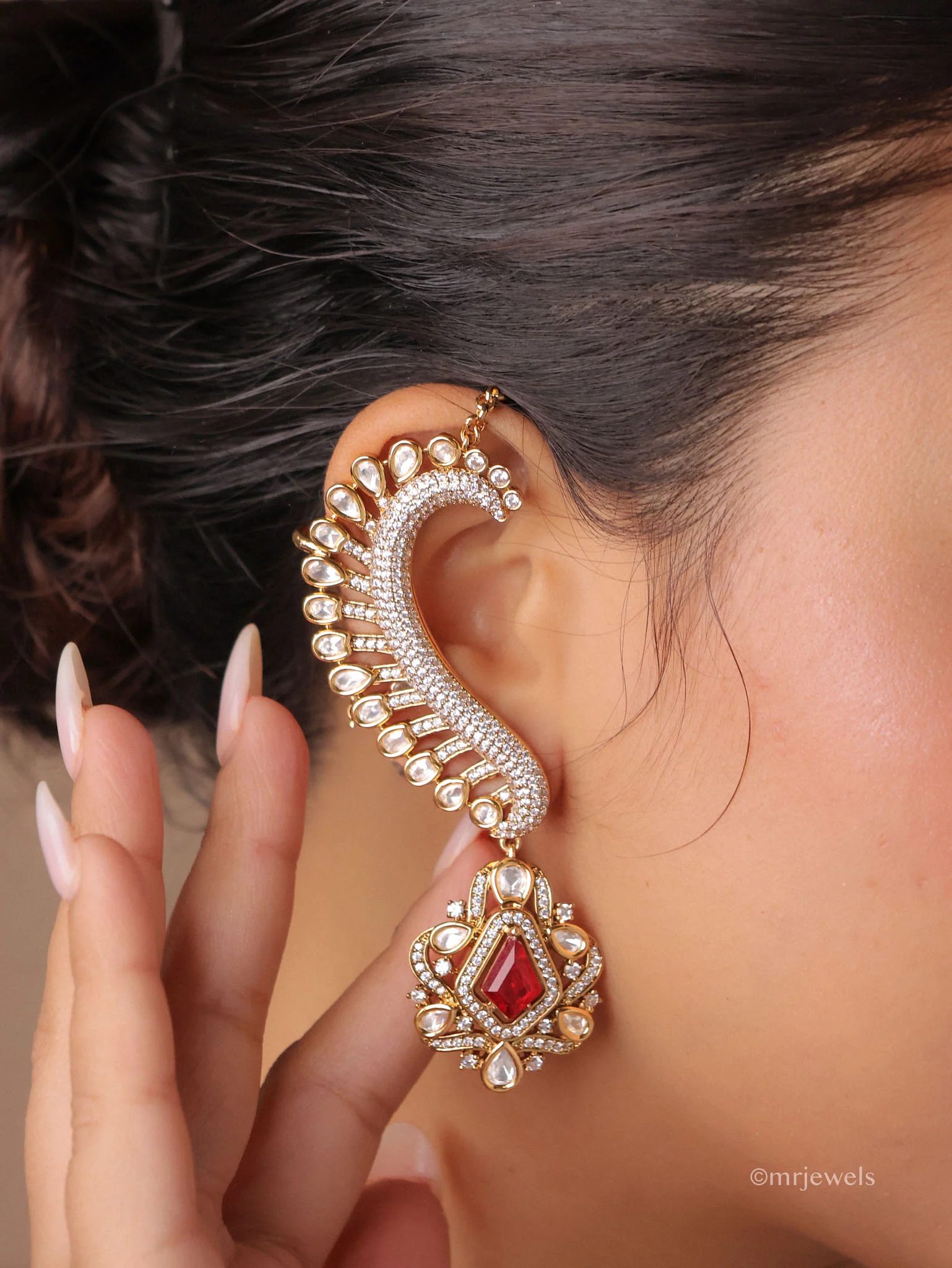 Naaz Polki Statement Necklace Set - Image 6