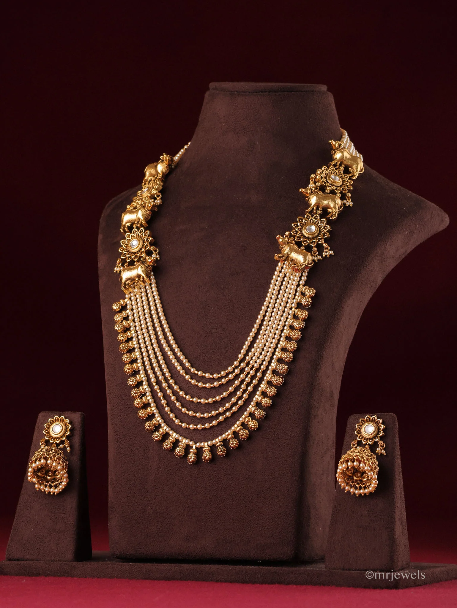 Nandi Temple Long Layered Necklace