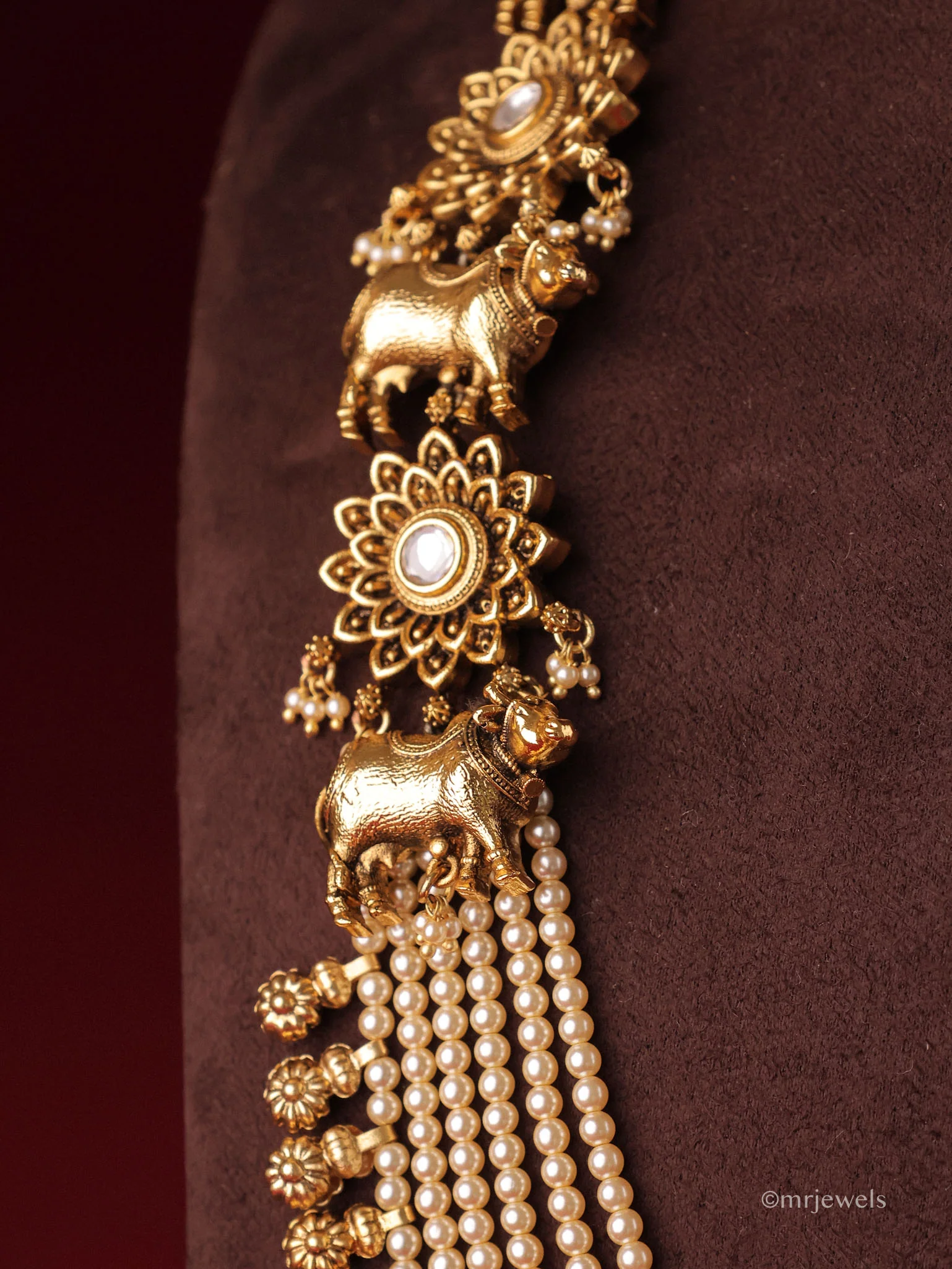 Nandi Temple Long Layered Necklace - Image 3