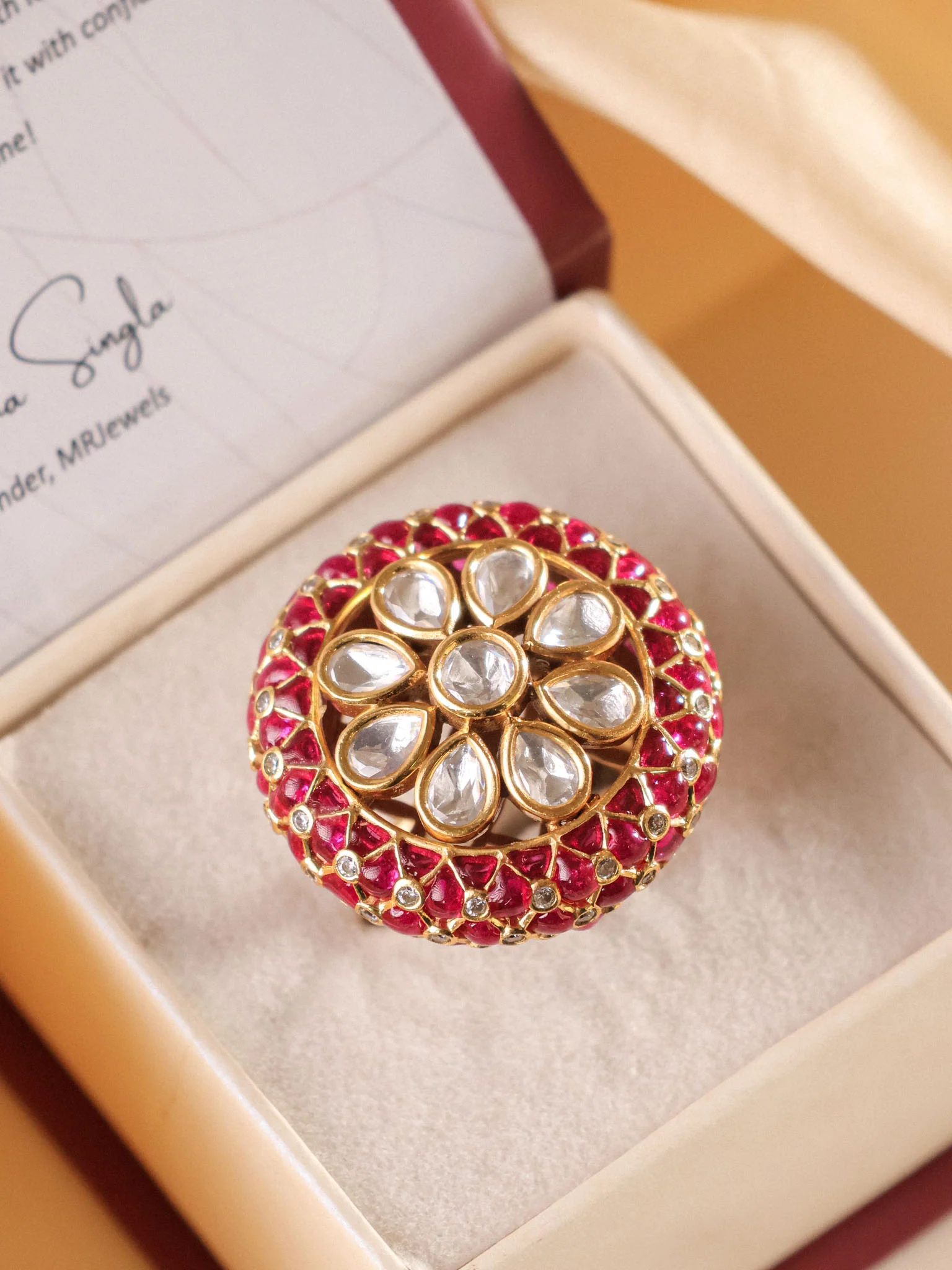 Navraina Heirloom Polki Cocktail Ring