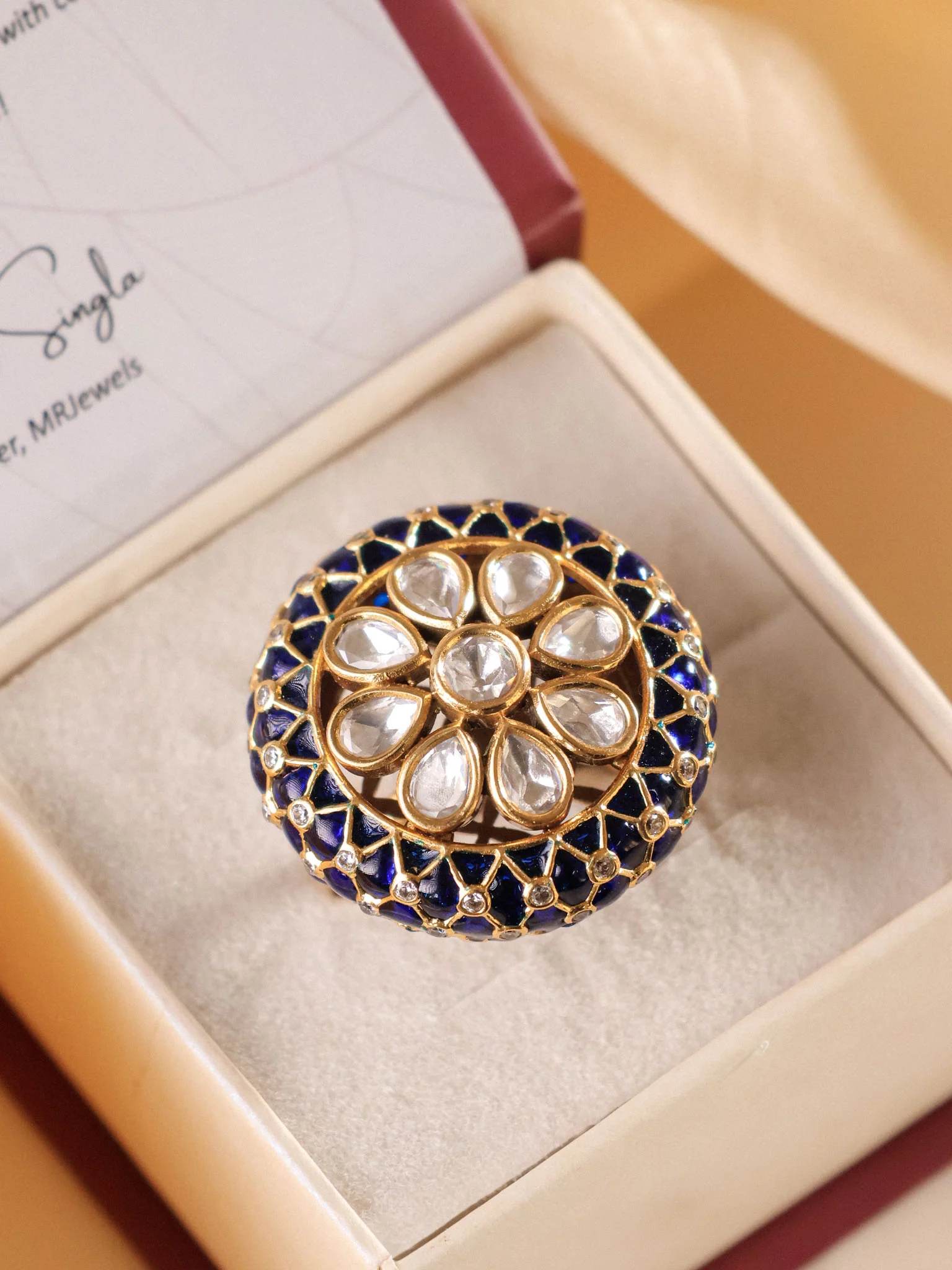 Navraina Heirloom Polki Cocktail Ring - Image 2