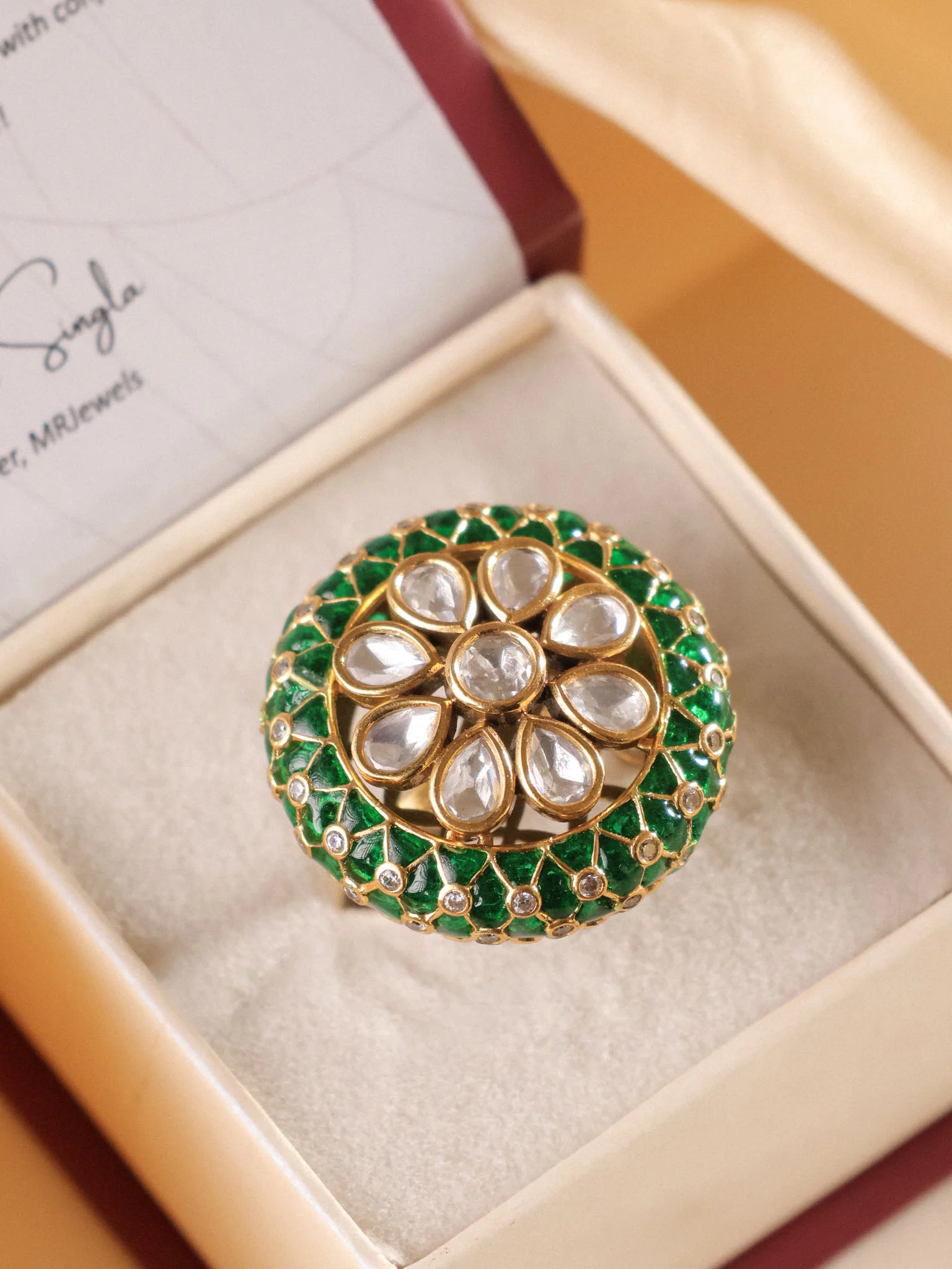 Navraina Heirloom Polki Cocktail Ring - Image 3