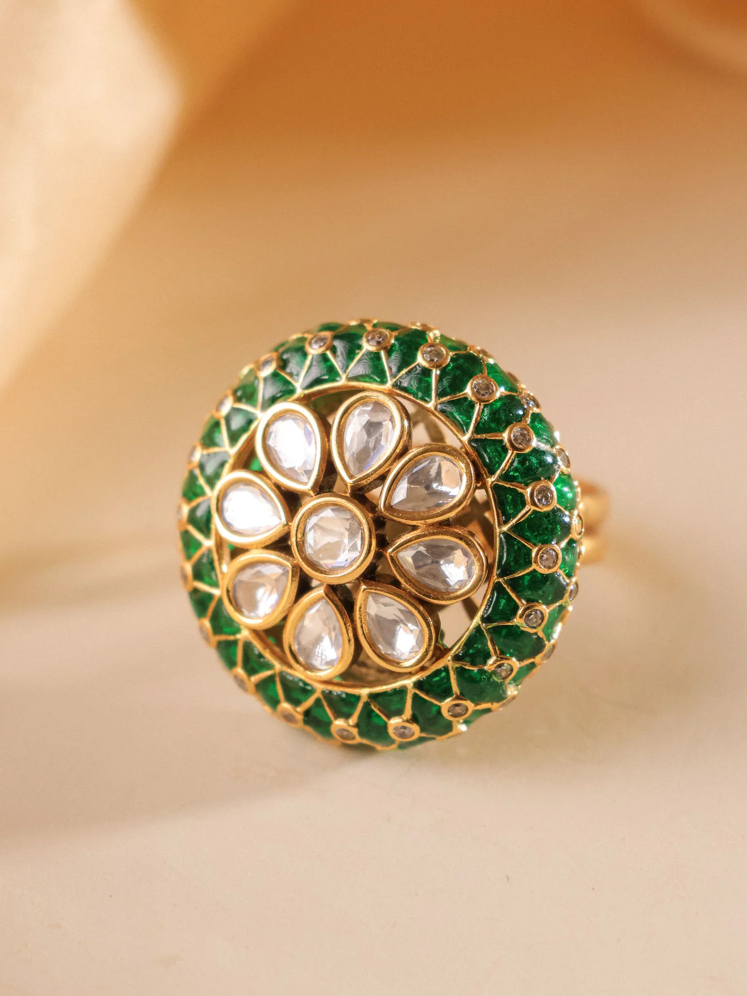 Navraina Heirloom Polki Cocktail Ring - Image 4
