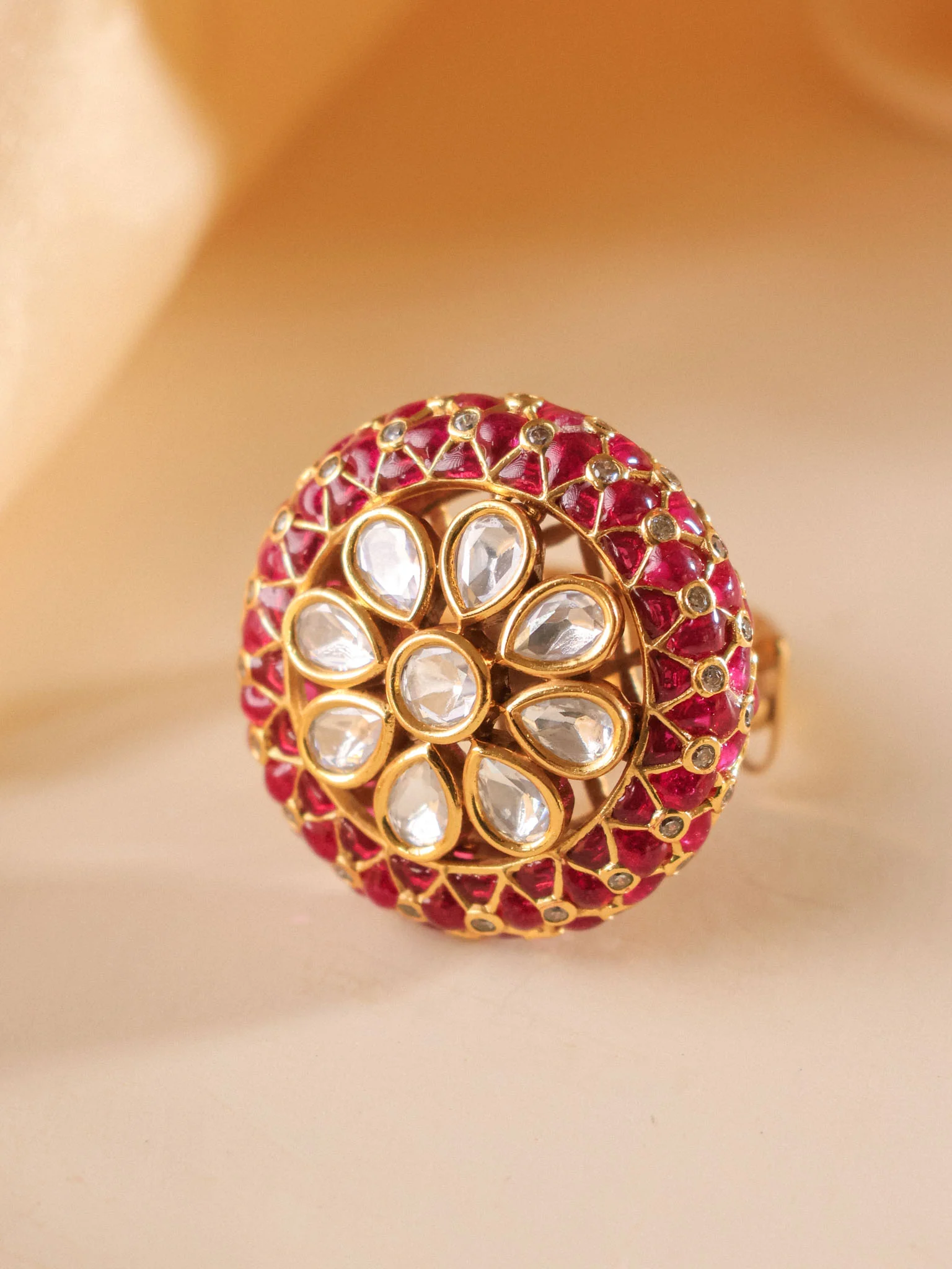 Navraina Heirloom Polki Cocktail Ring - Image 6