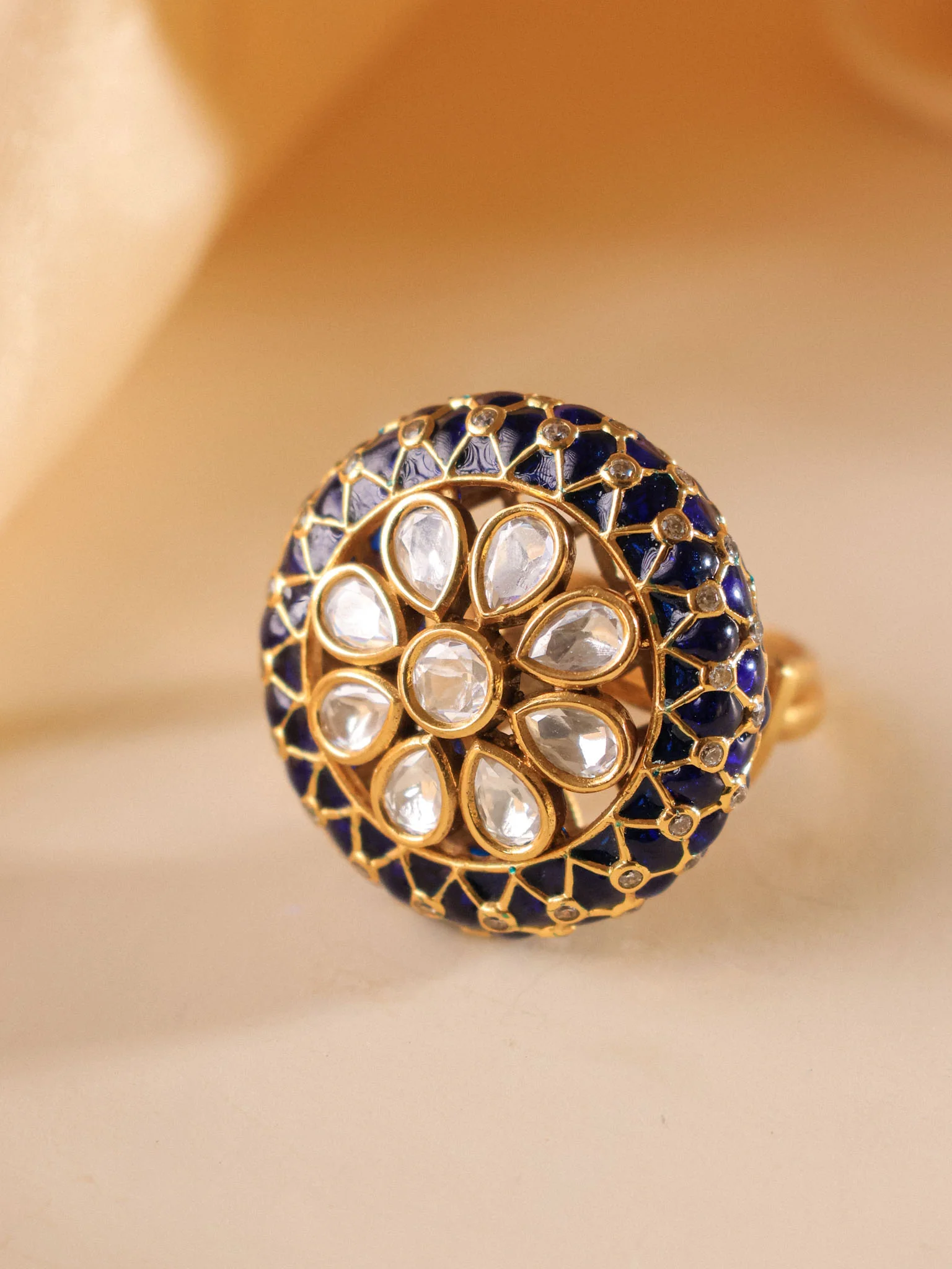 Navraina Heirloom Polki Cocktail Ring - Image 8