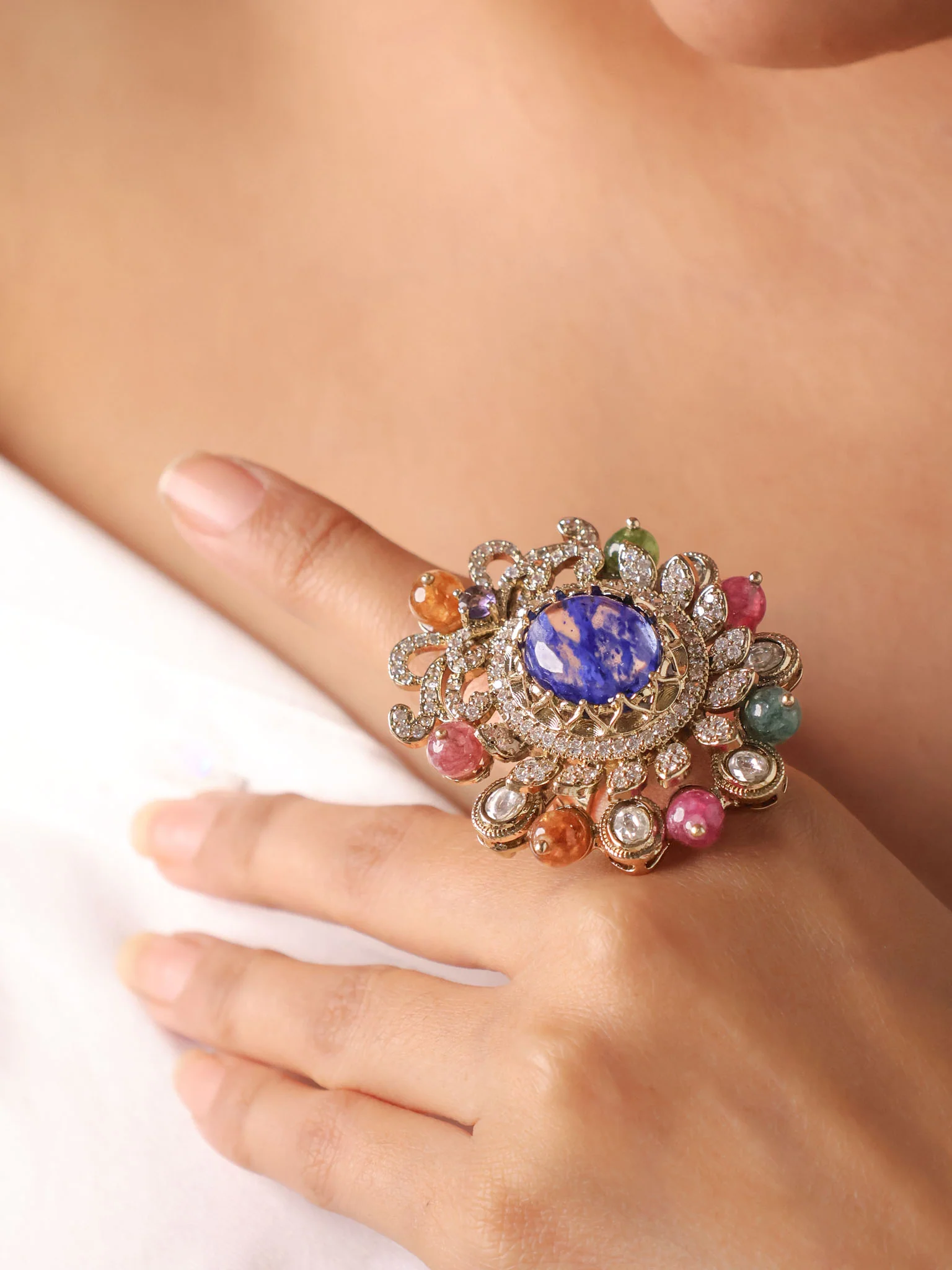 Navrang Royale Polki Cocktail Ring
