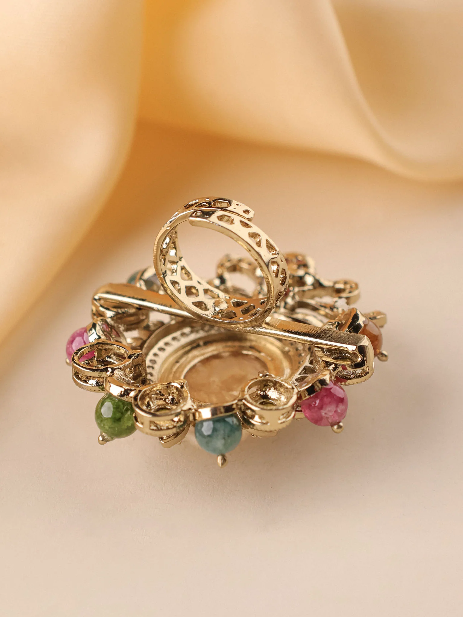 Navrang Royale Polki Cocktail Ring - Image 4