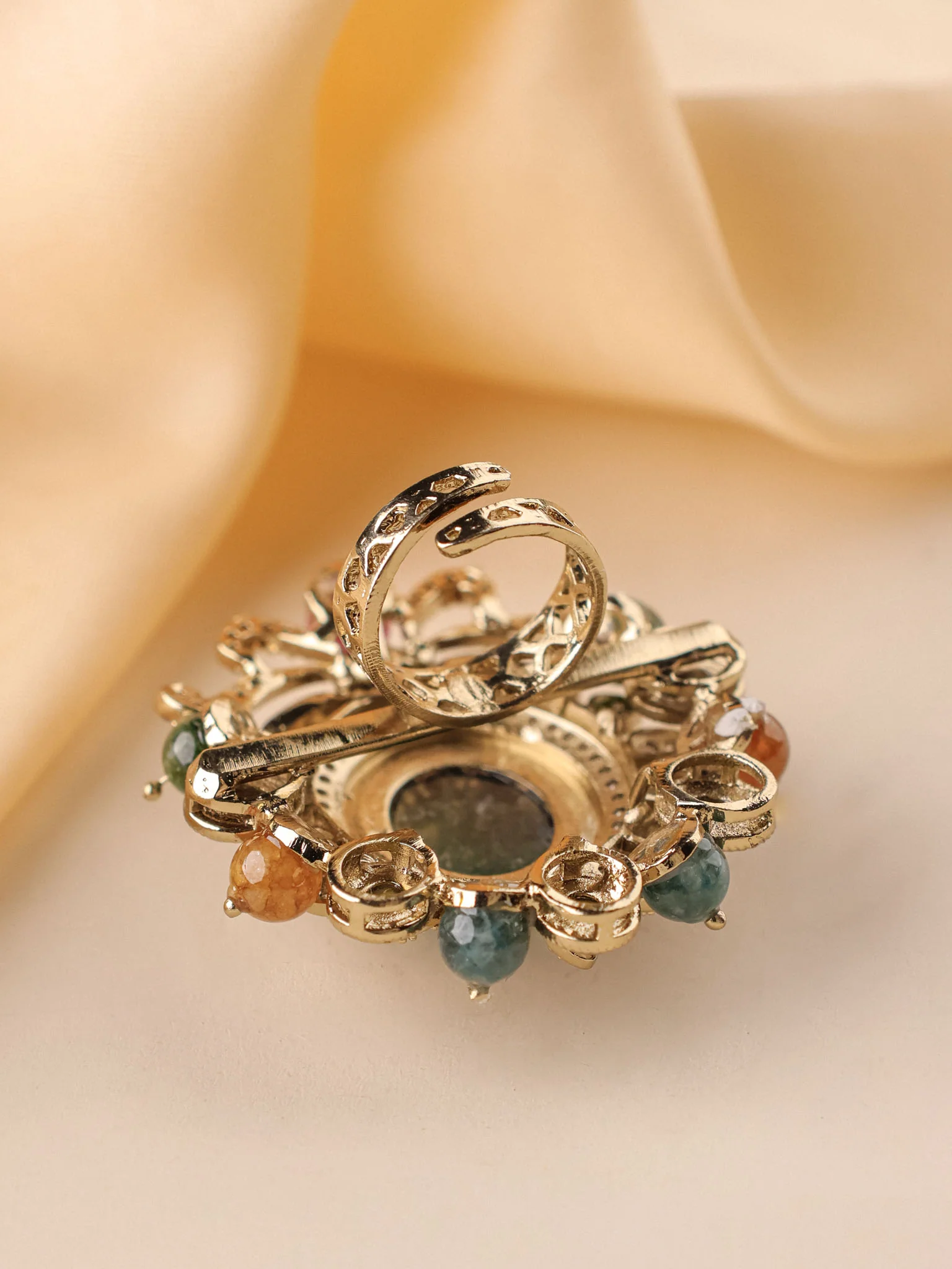 Navrang Royale Polki Cocktail Ring - Image 6