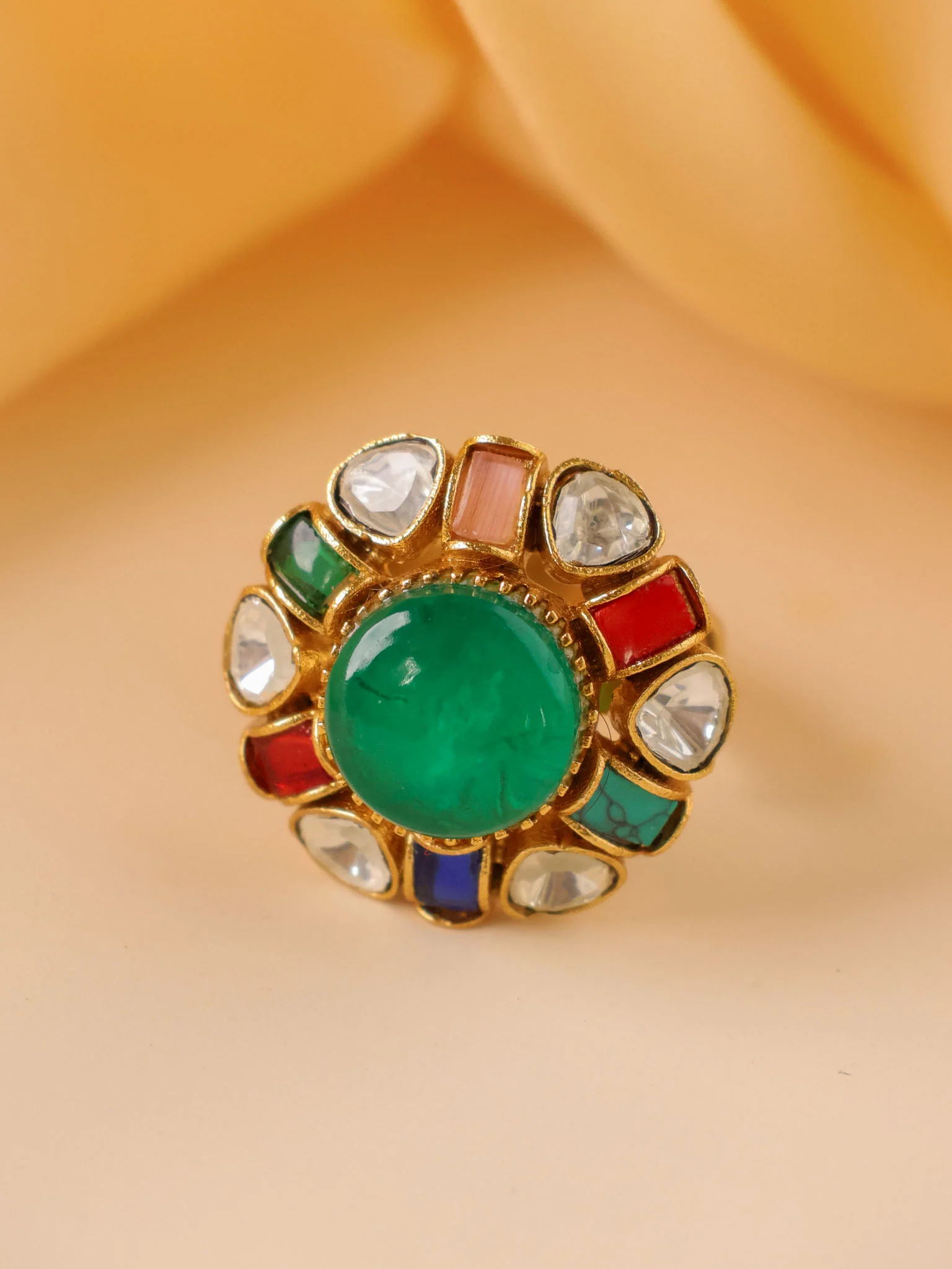 Navratna Aura Statement Ring