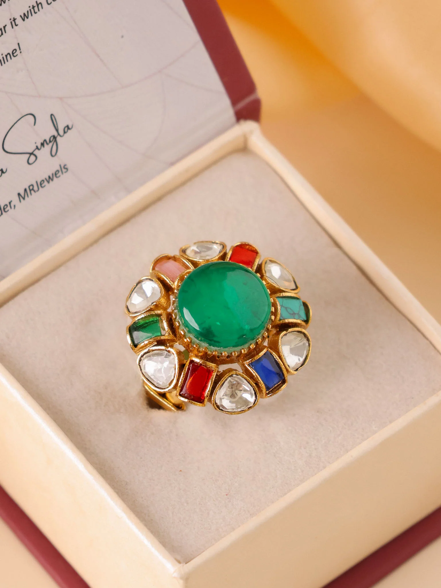 Navratna Aura Statement Ring - Image 3